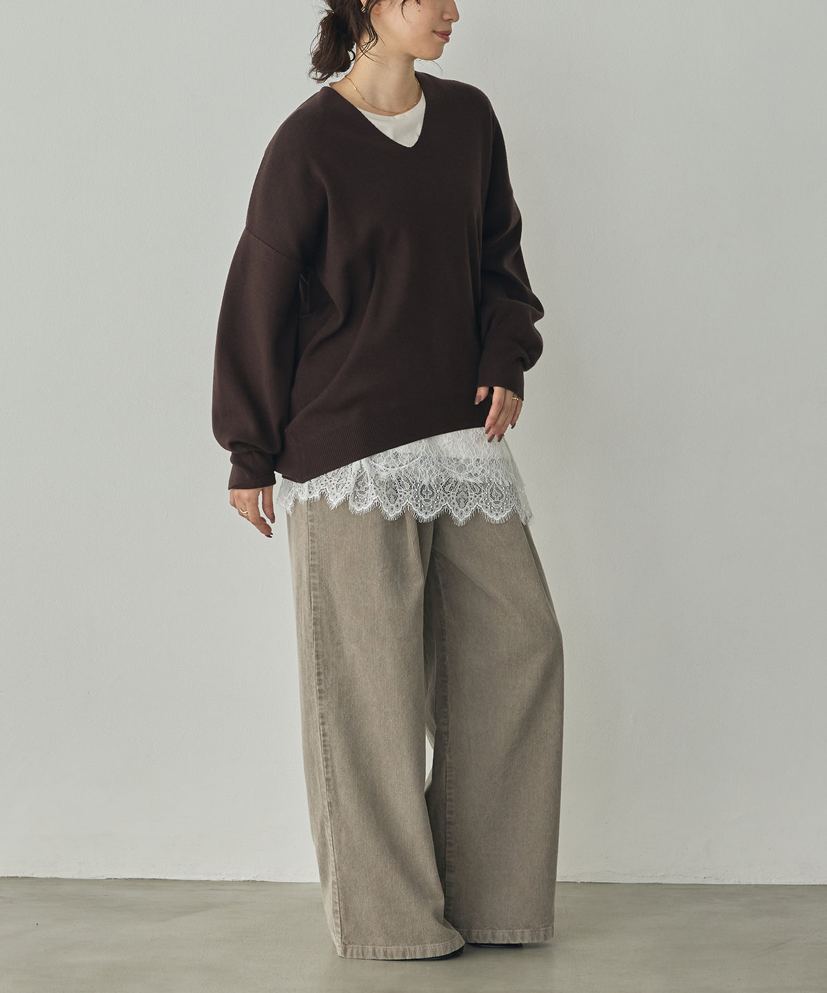 CORDUROY WIDE-LEG PANTS