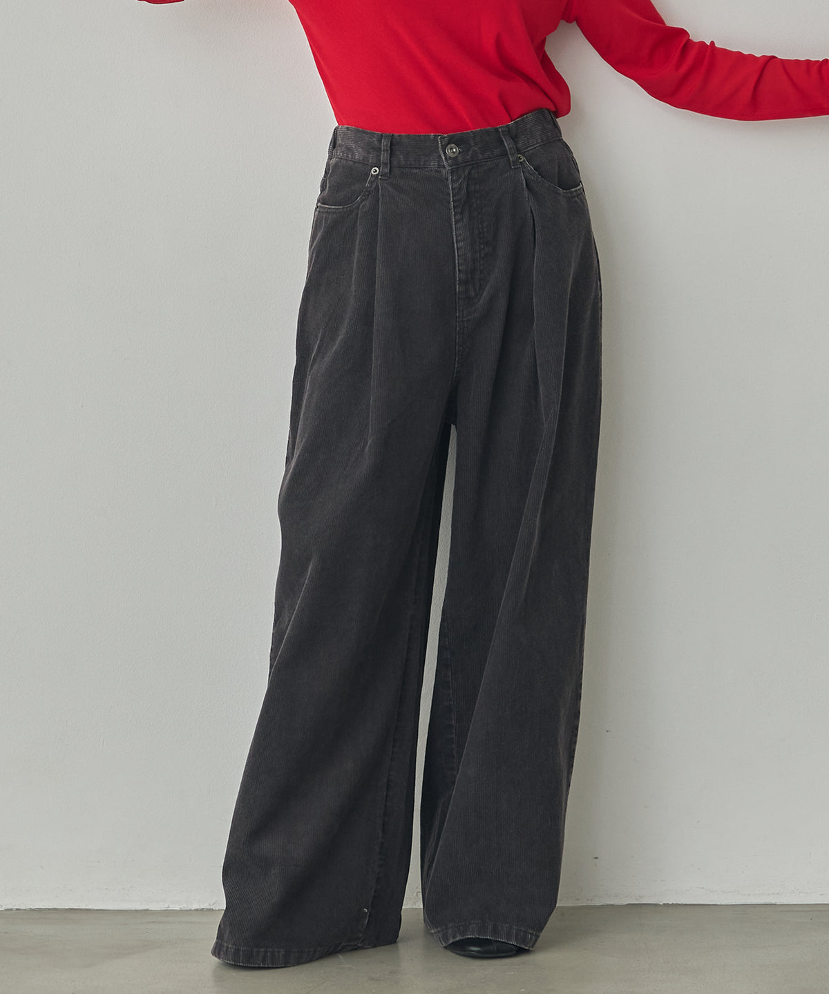 CORDUROY WIDE-LEG PANTS