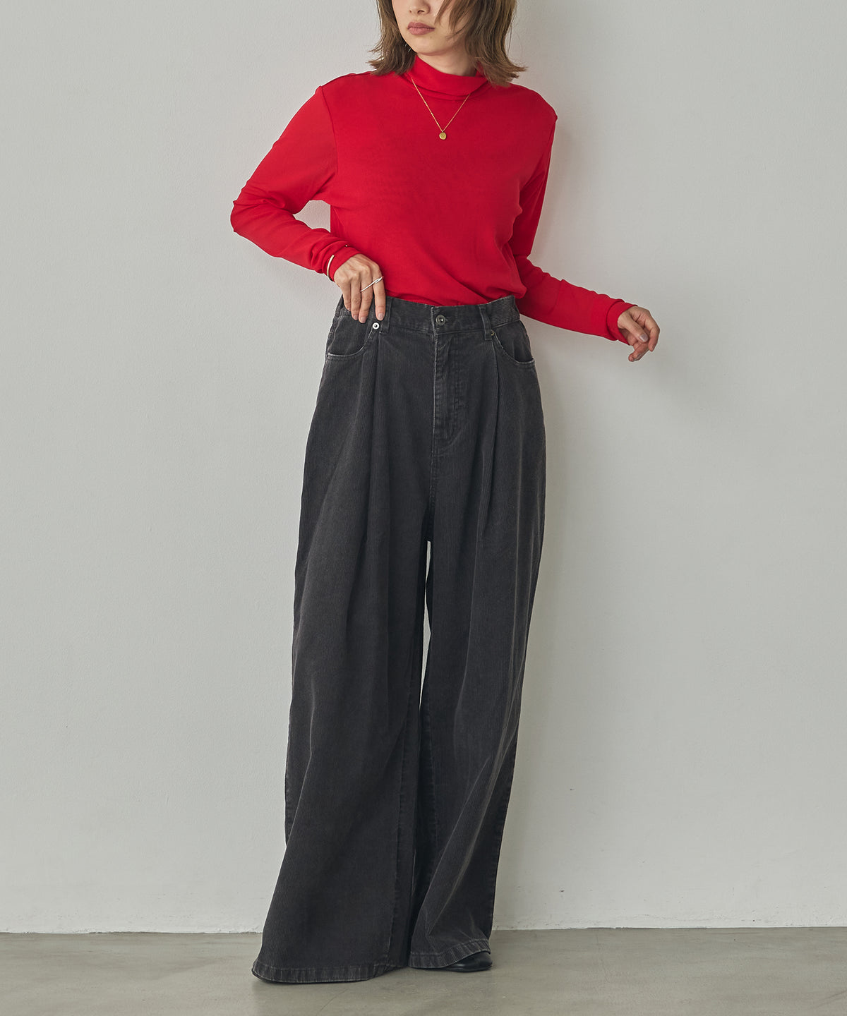CORDUROY WIDE-LEG PANTS