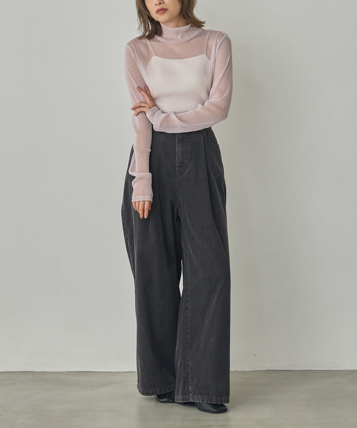 CORDUROY WIDE-LEG PANTS