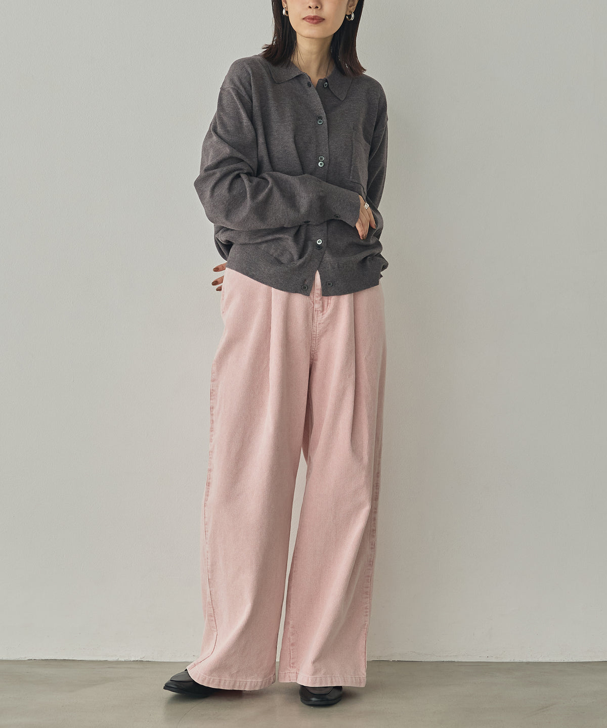 CORDUROY WIDE-LEG PANTS