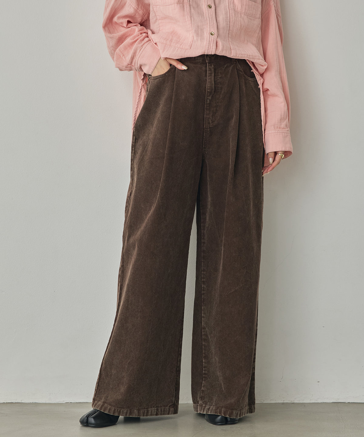 CORDUROY WIDE-LEG PANTS