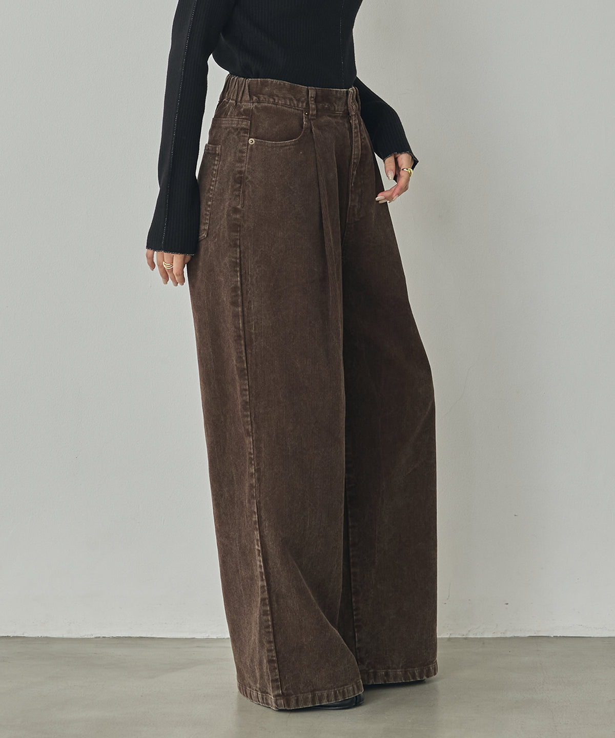CORDUROY WIDE-LEG PANTS