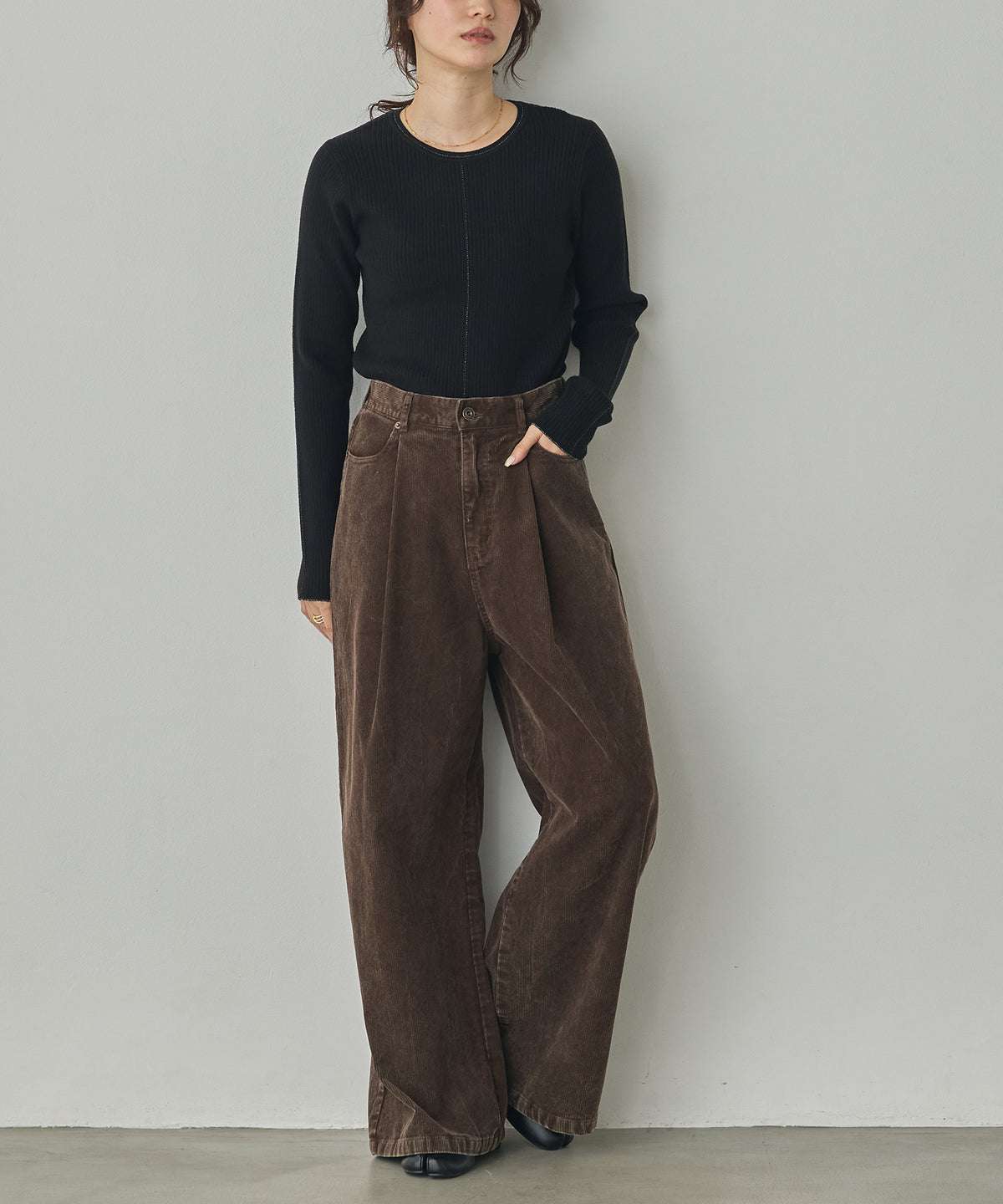 CORDUROY WIDE-LEG PANTS