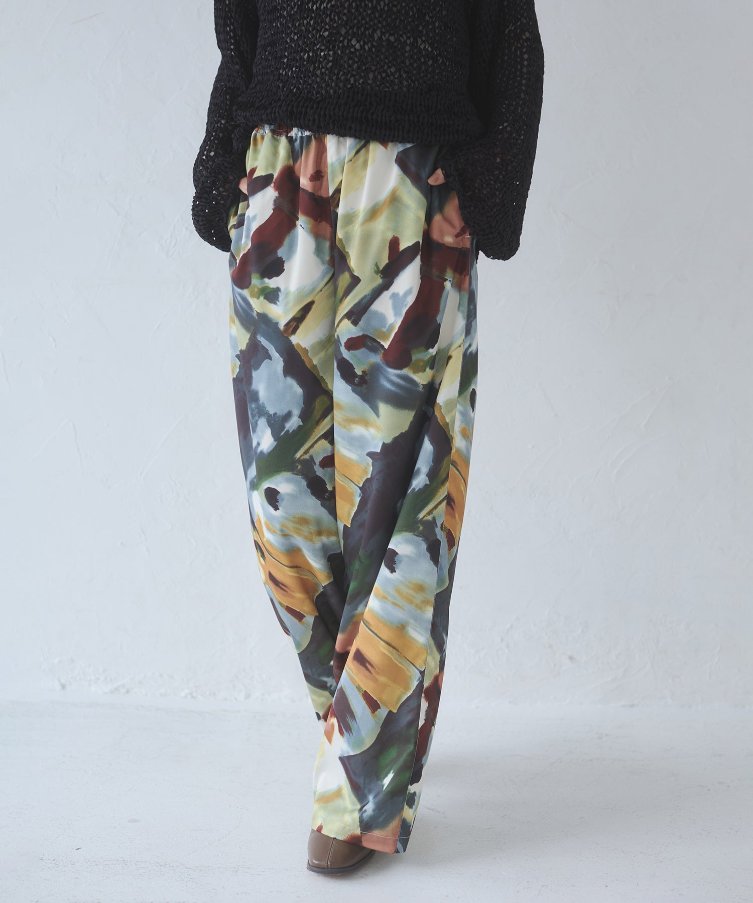 Georgette pattern straight pants