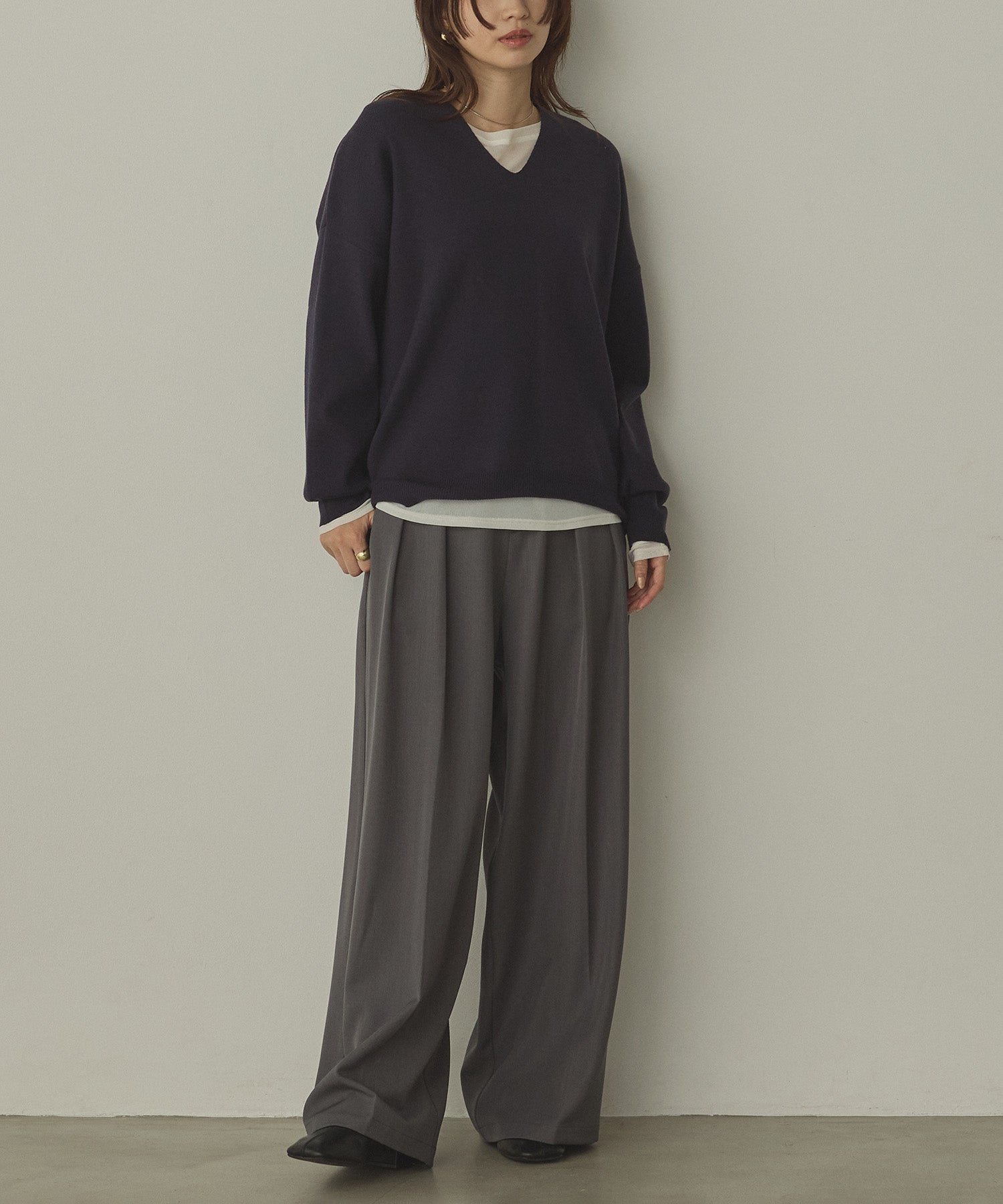 ポリツイル タックパンツ