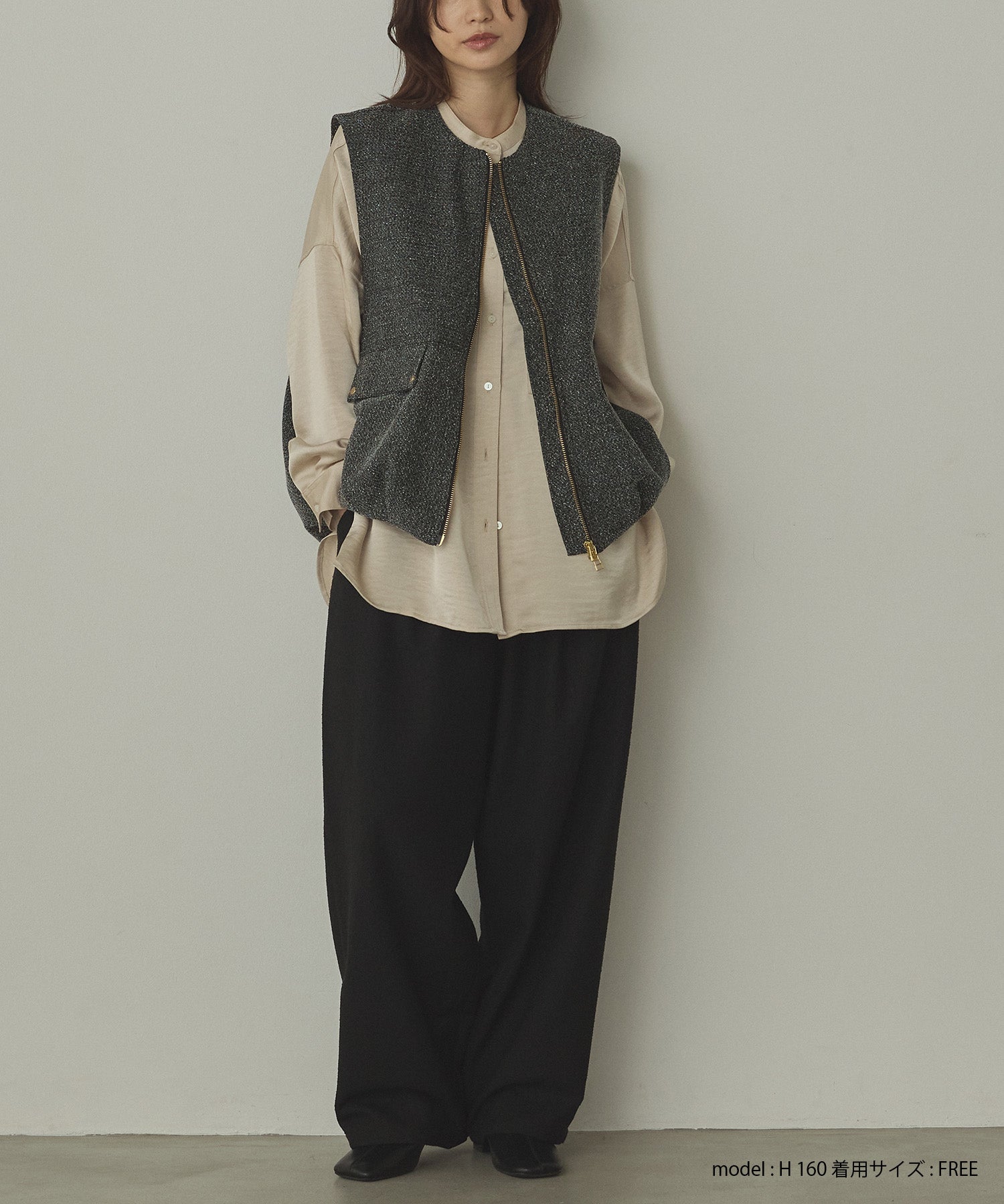 スラックスワイド タックパンツ