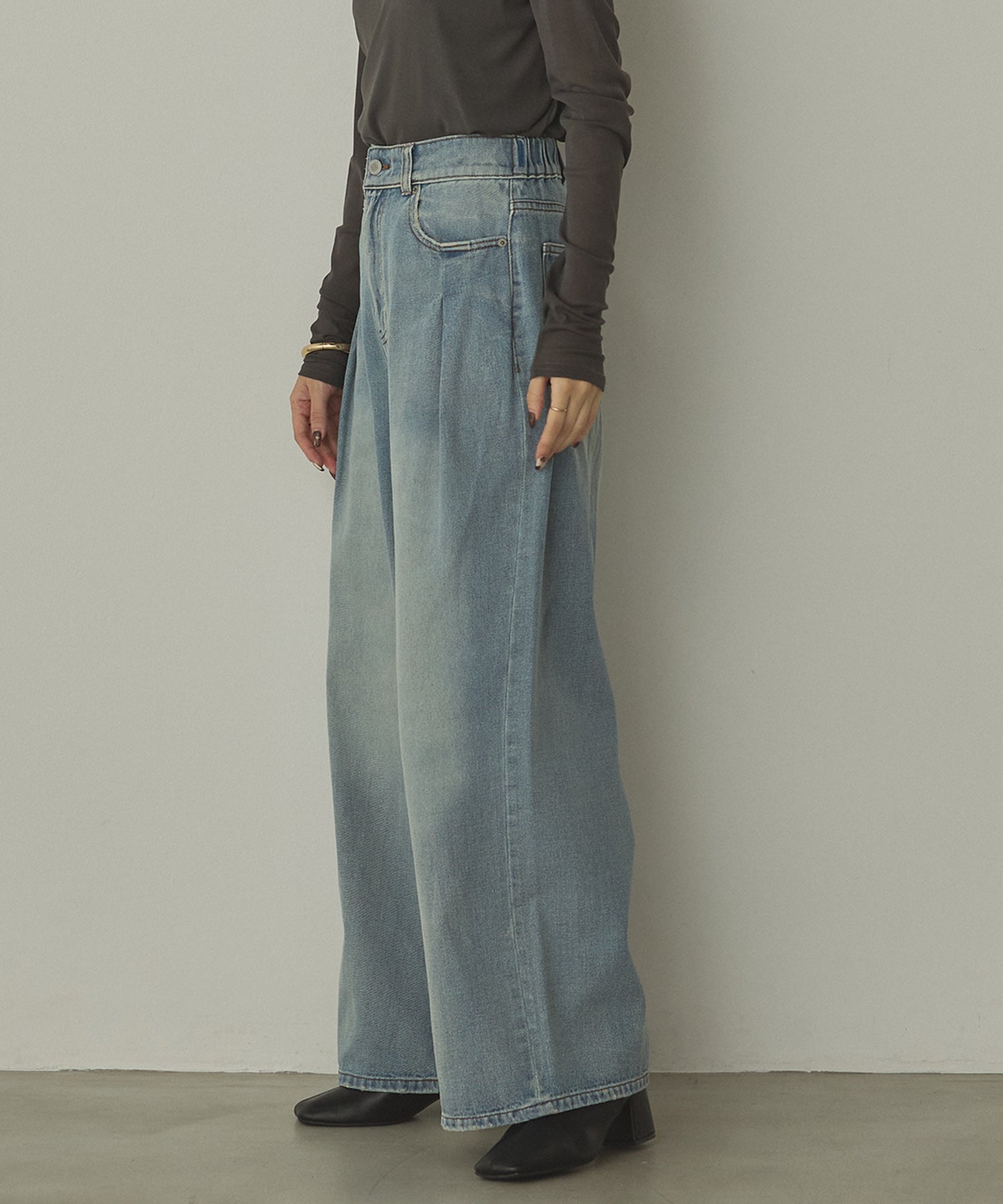 10ozポケットタック デニムパンツ