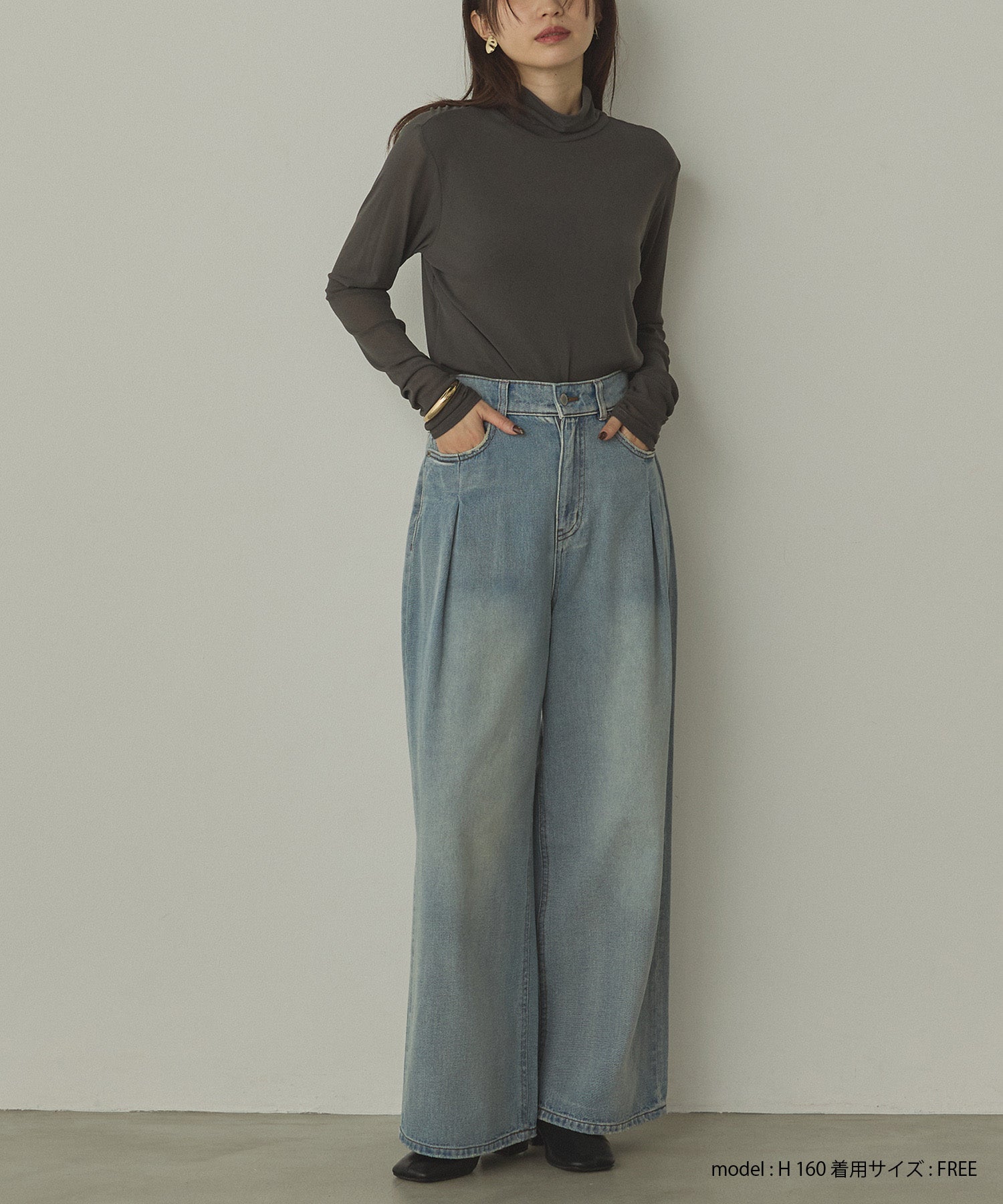 10ozポケットタック デニムパンツ