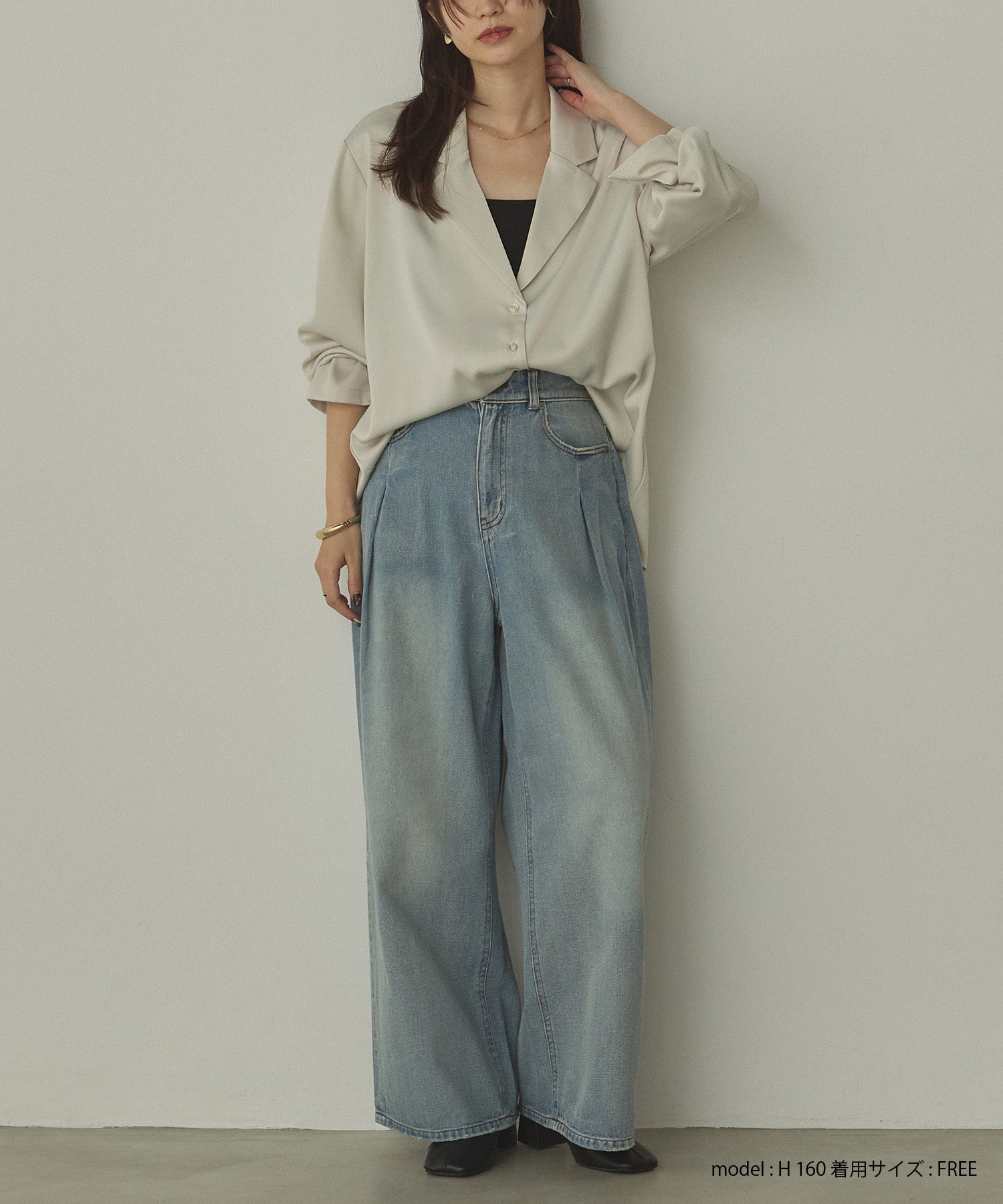 10ozポケットタック デニムパンツ