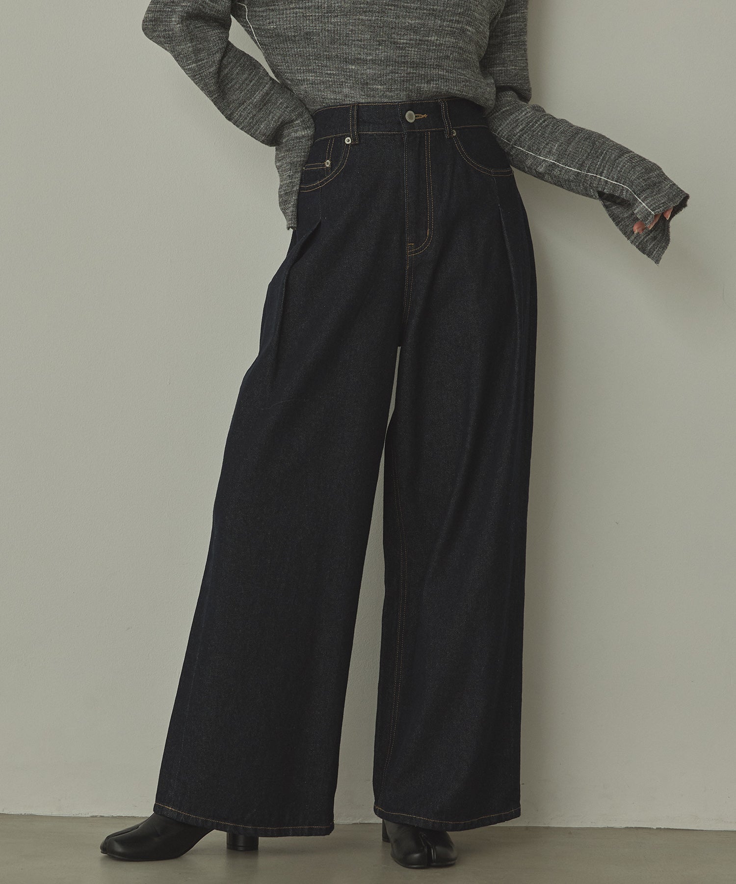 10ozポケットタック デニムパンツ