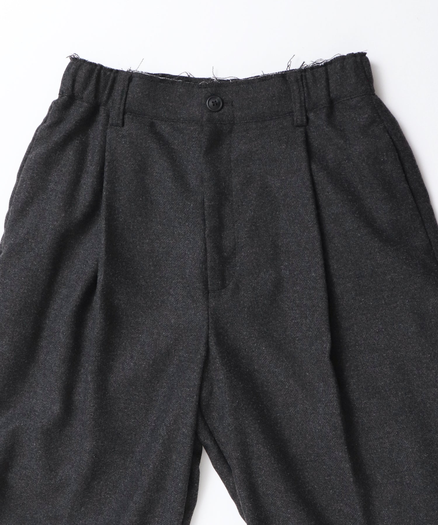 WOOL BLEND WIDE TUCK PANTS