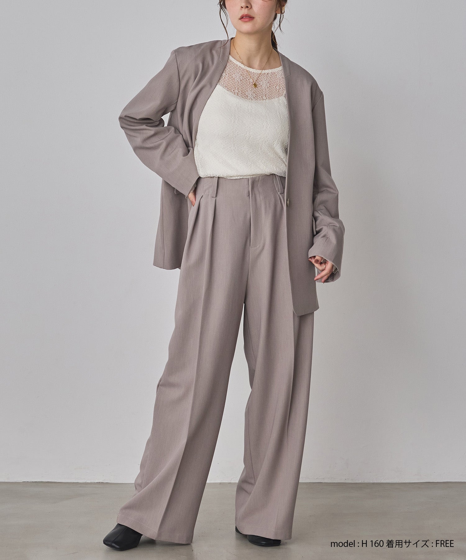 POLYRAYON TUCK PANTS