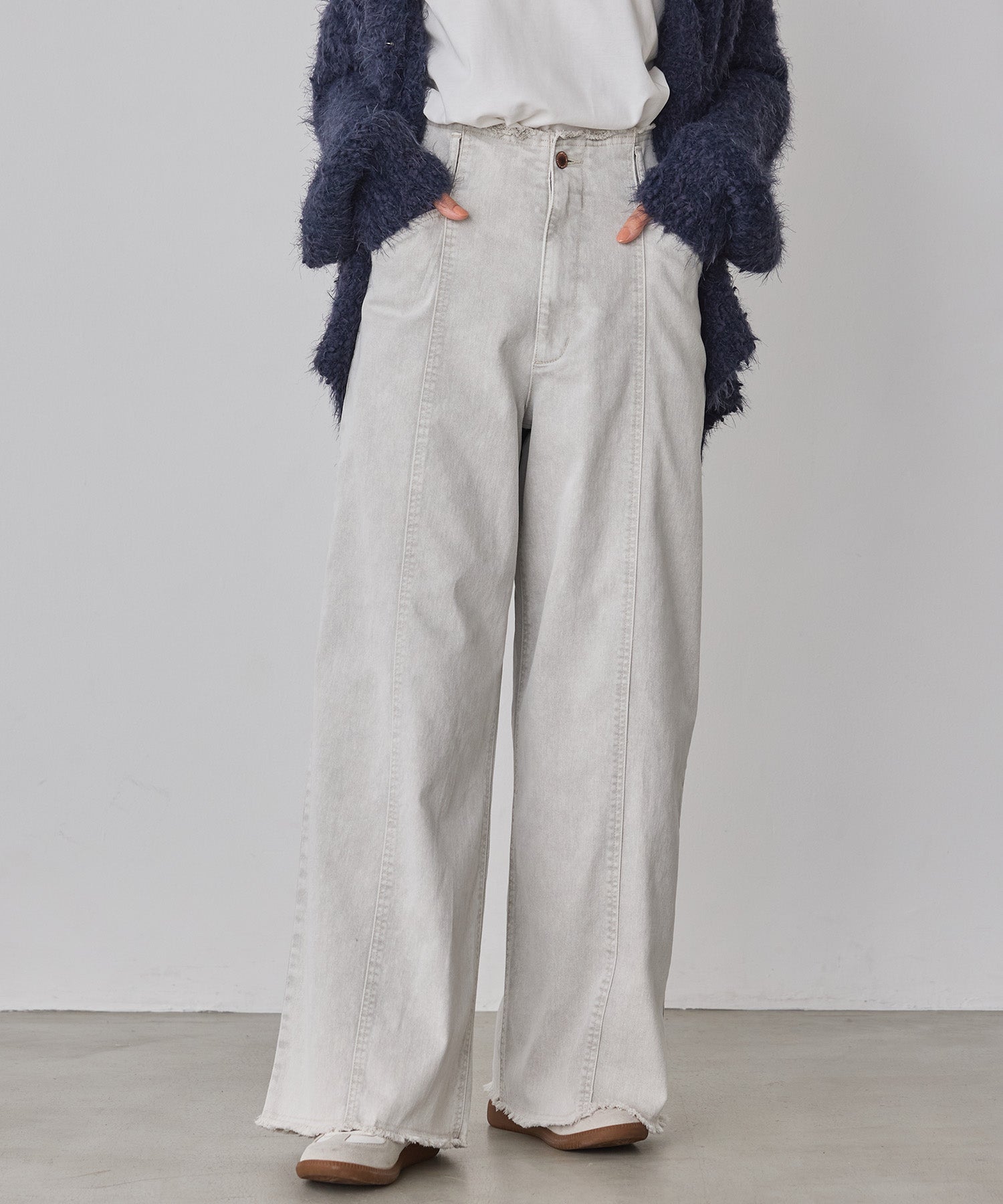 ストレッチデニム ワイドパンツ