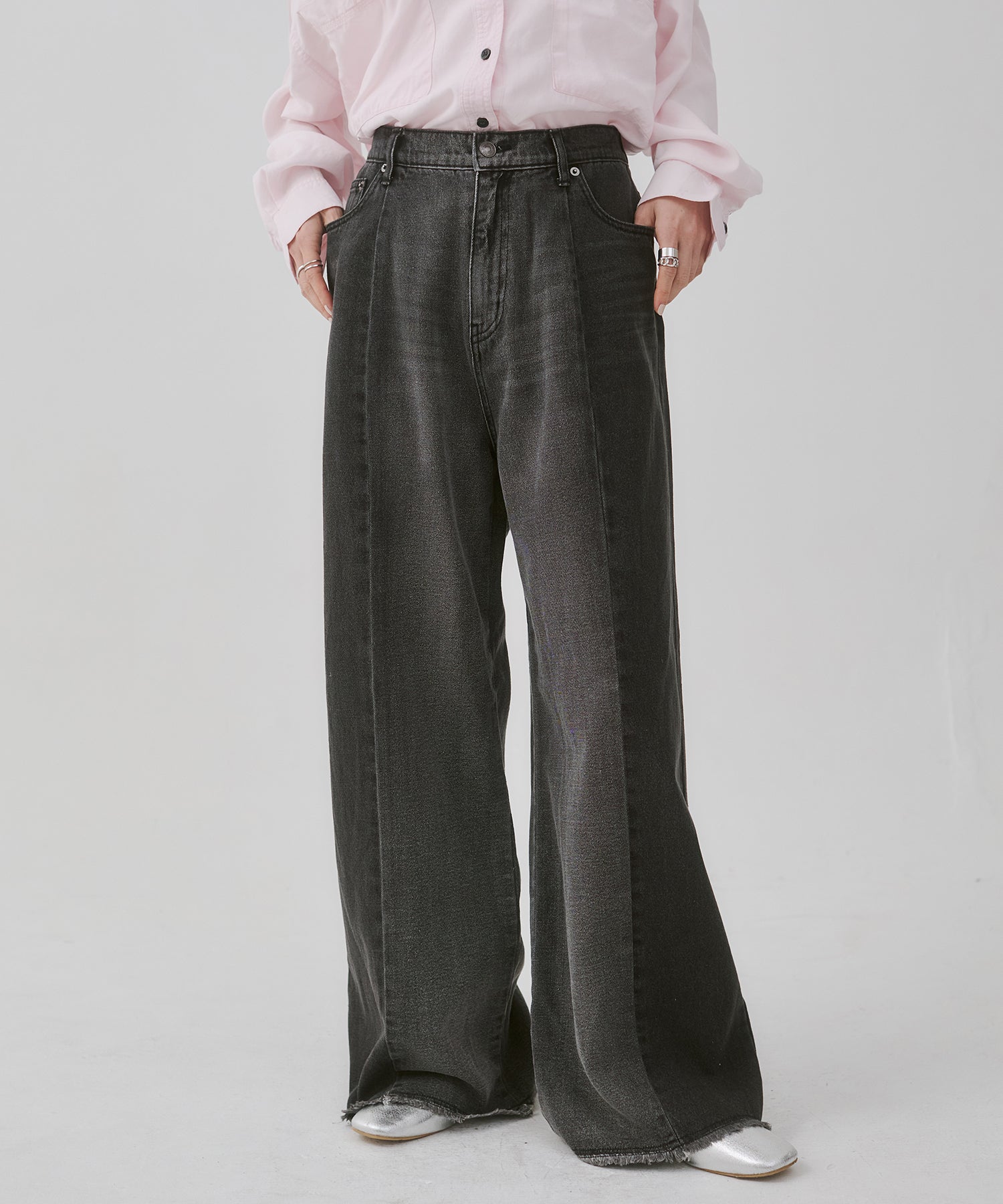 バイカラーデニムパンツ