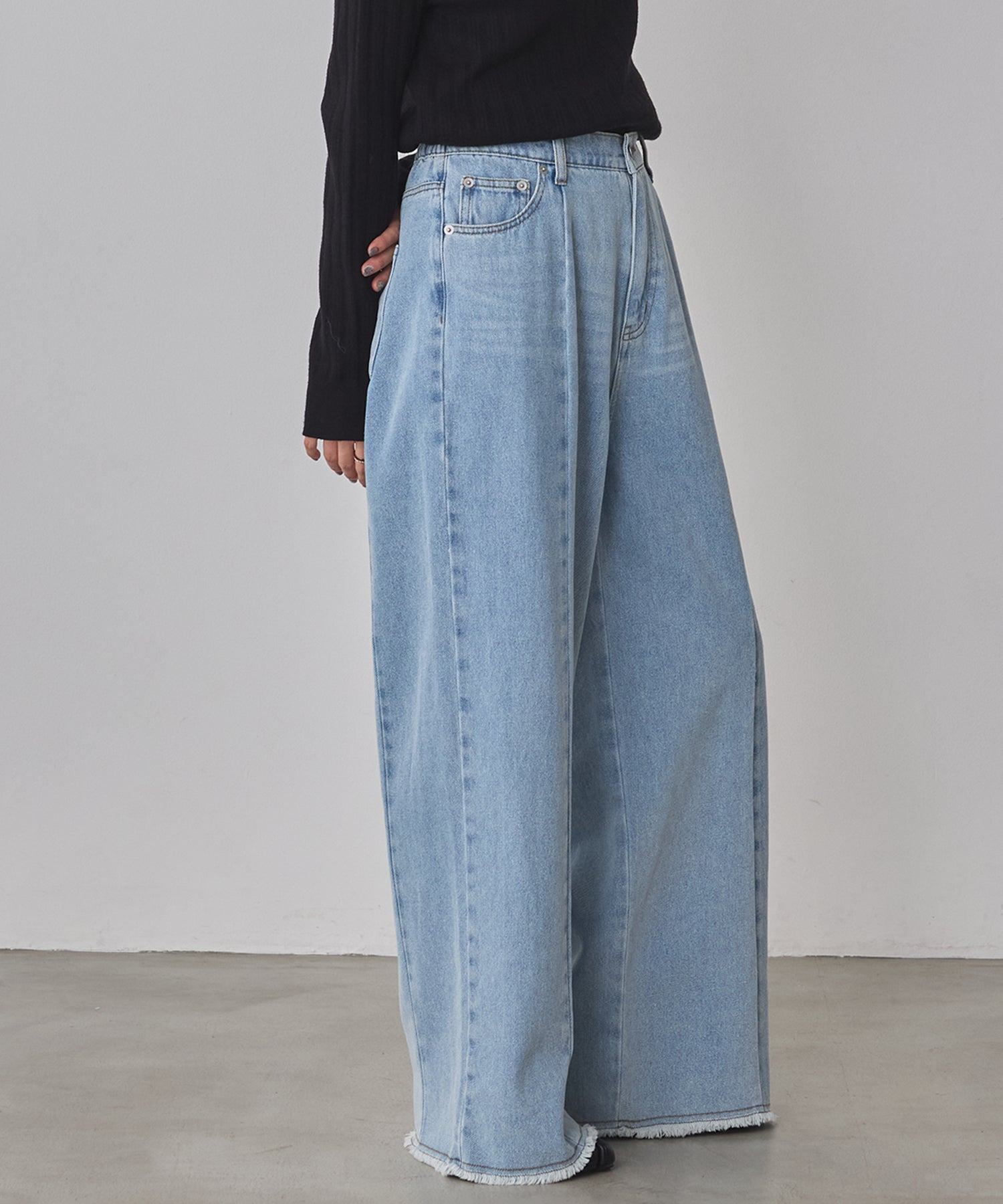 バイカラーデニムパンツ