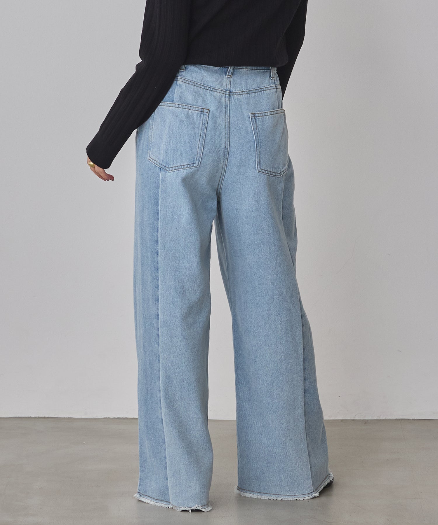 バイカラーデニムパンツ