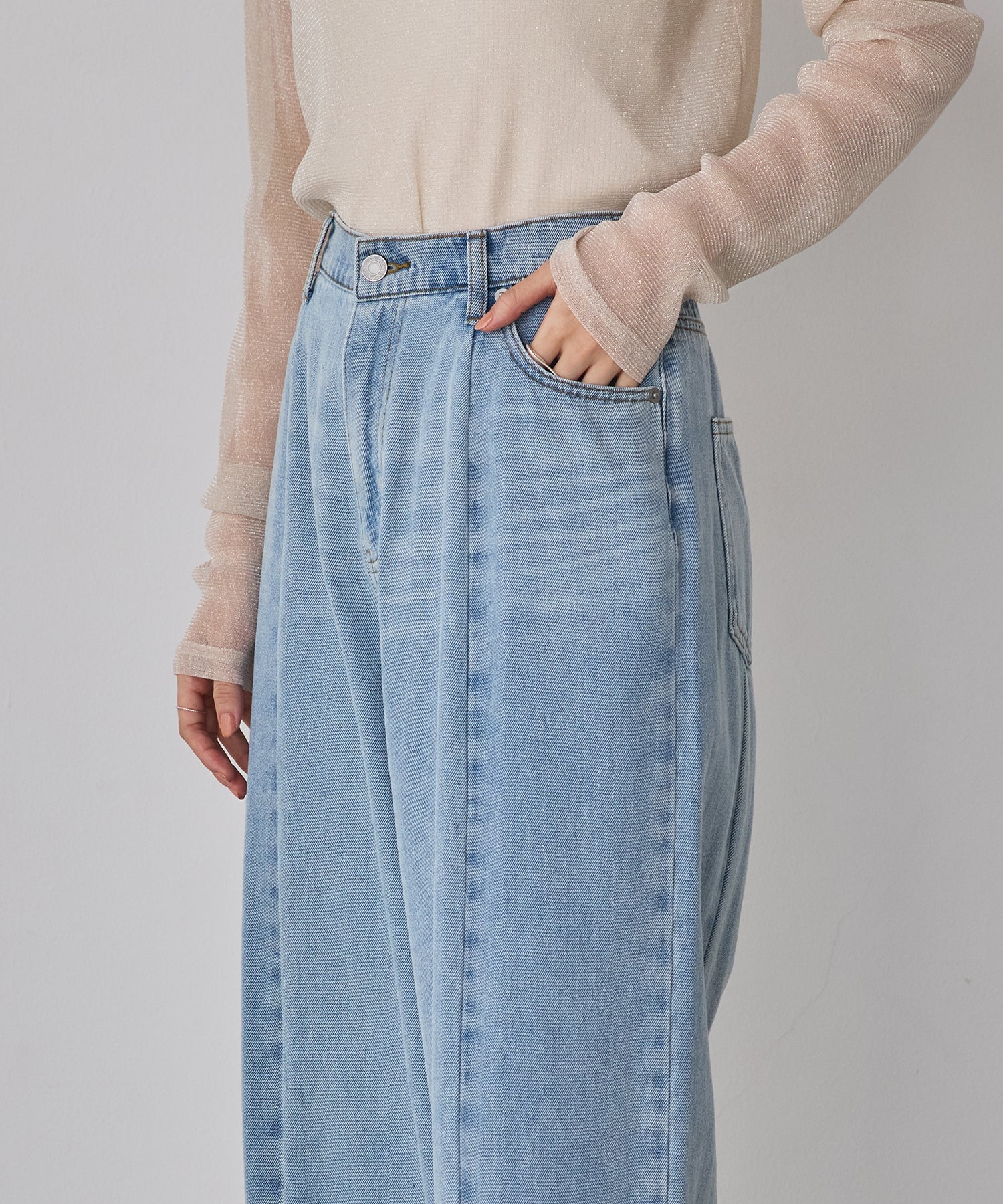 バイカラーデニムパンツ