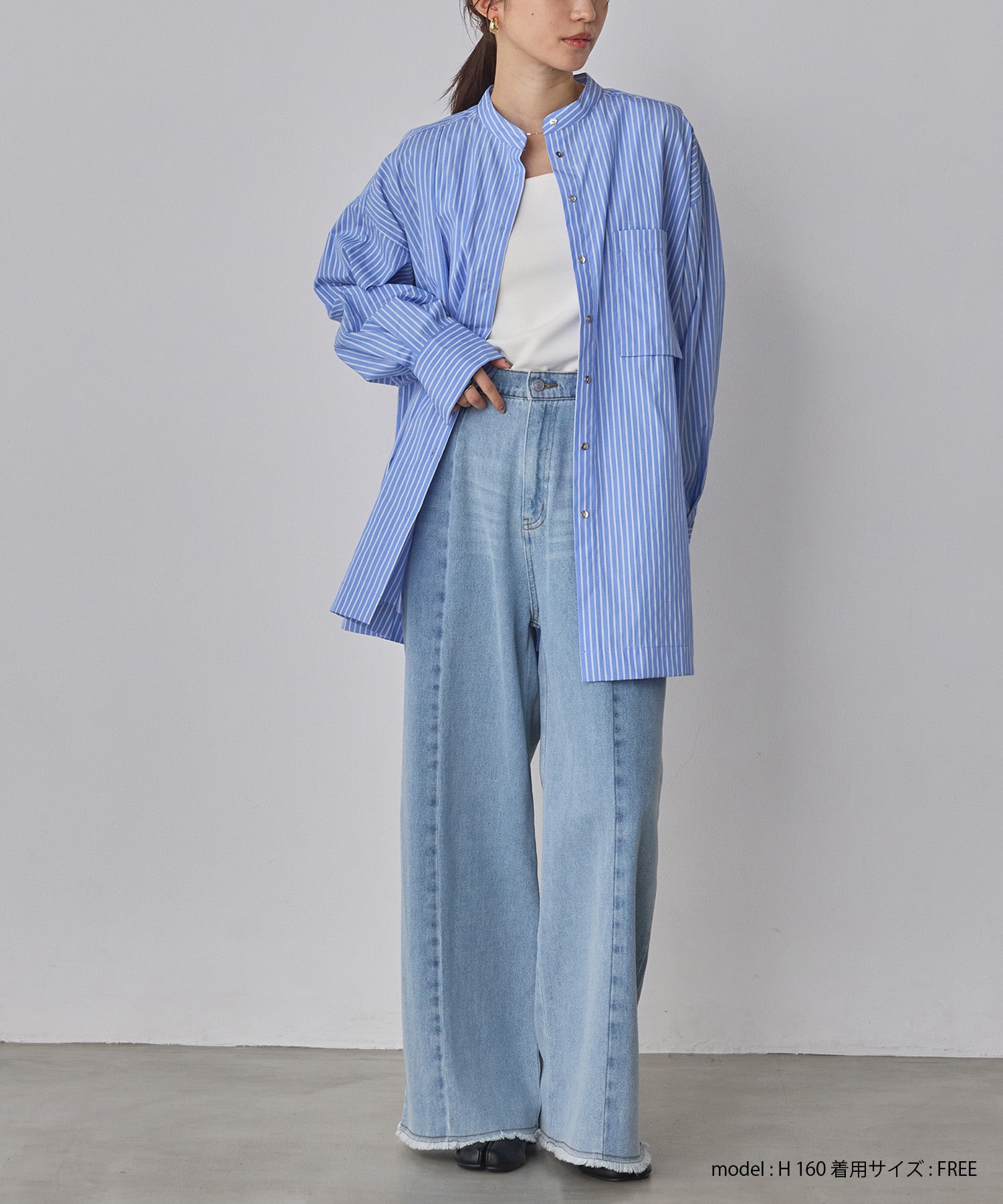 BICOLOR DENIM PANTS