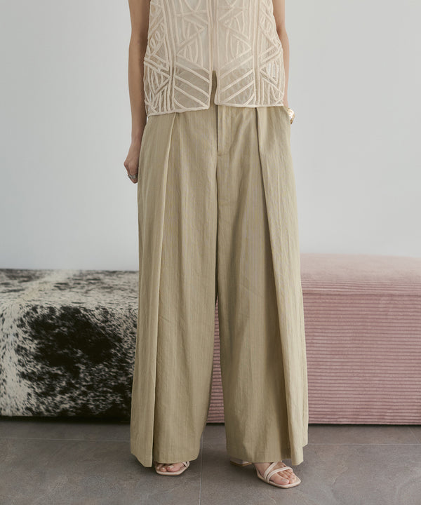 Spring Slab Deep Tuck Pants