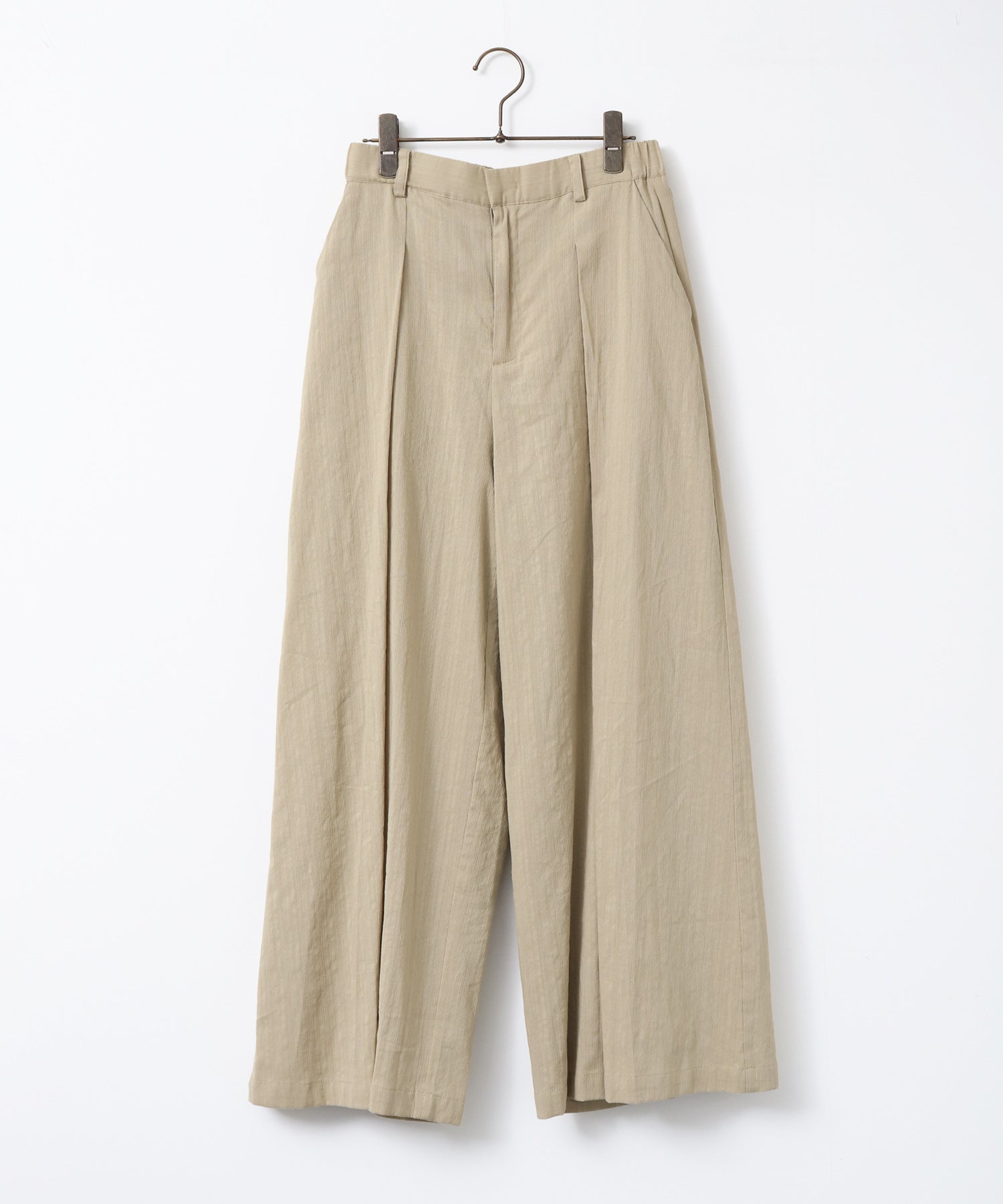 SPRING SLAB DEEP TUCK PANTS