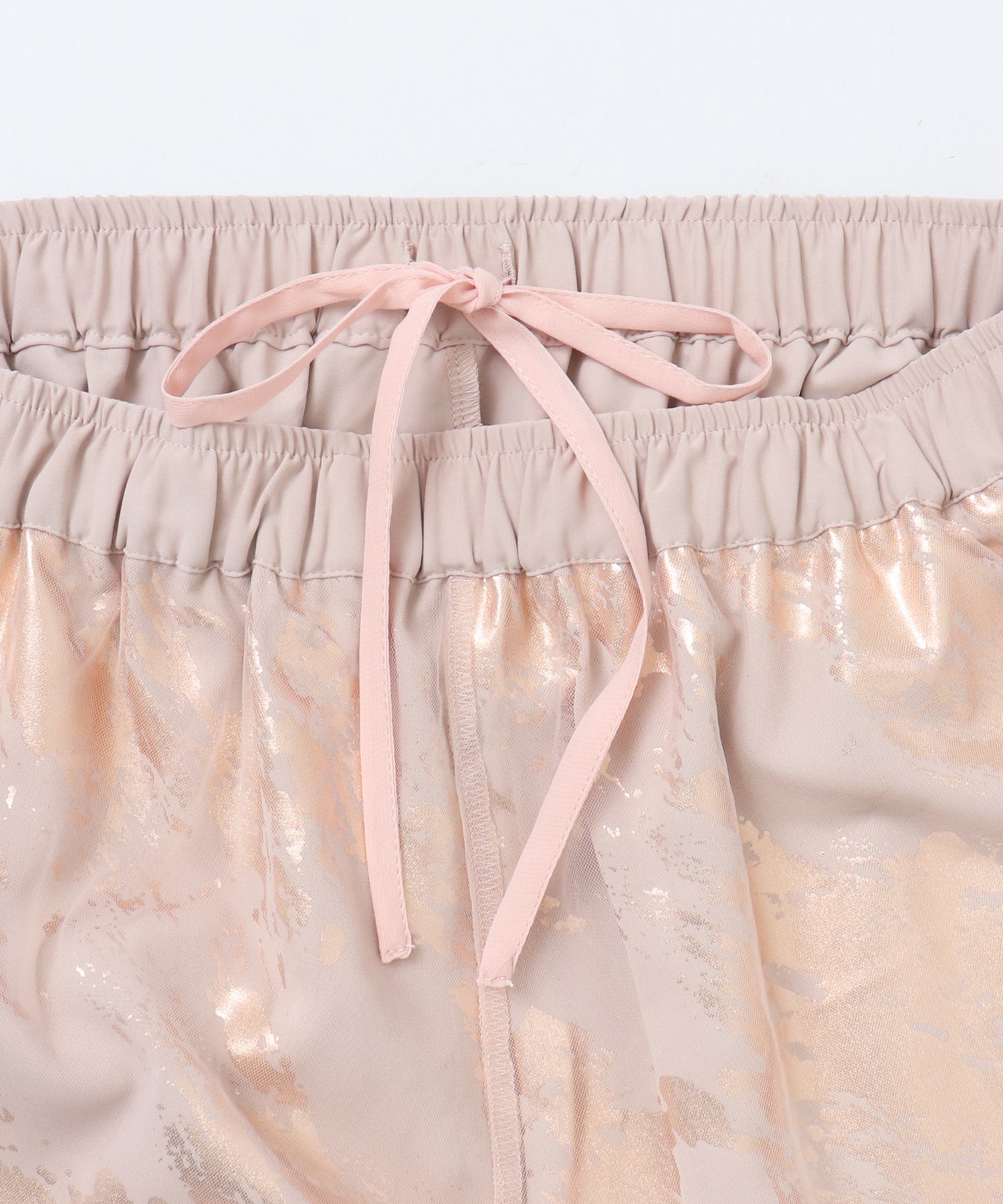 GEORGETTE FOIL PRINT TULLE LAYERED PANTS