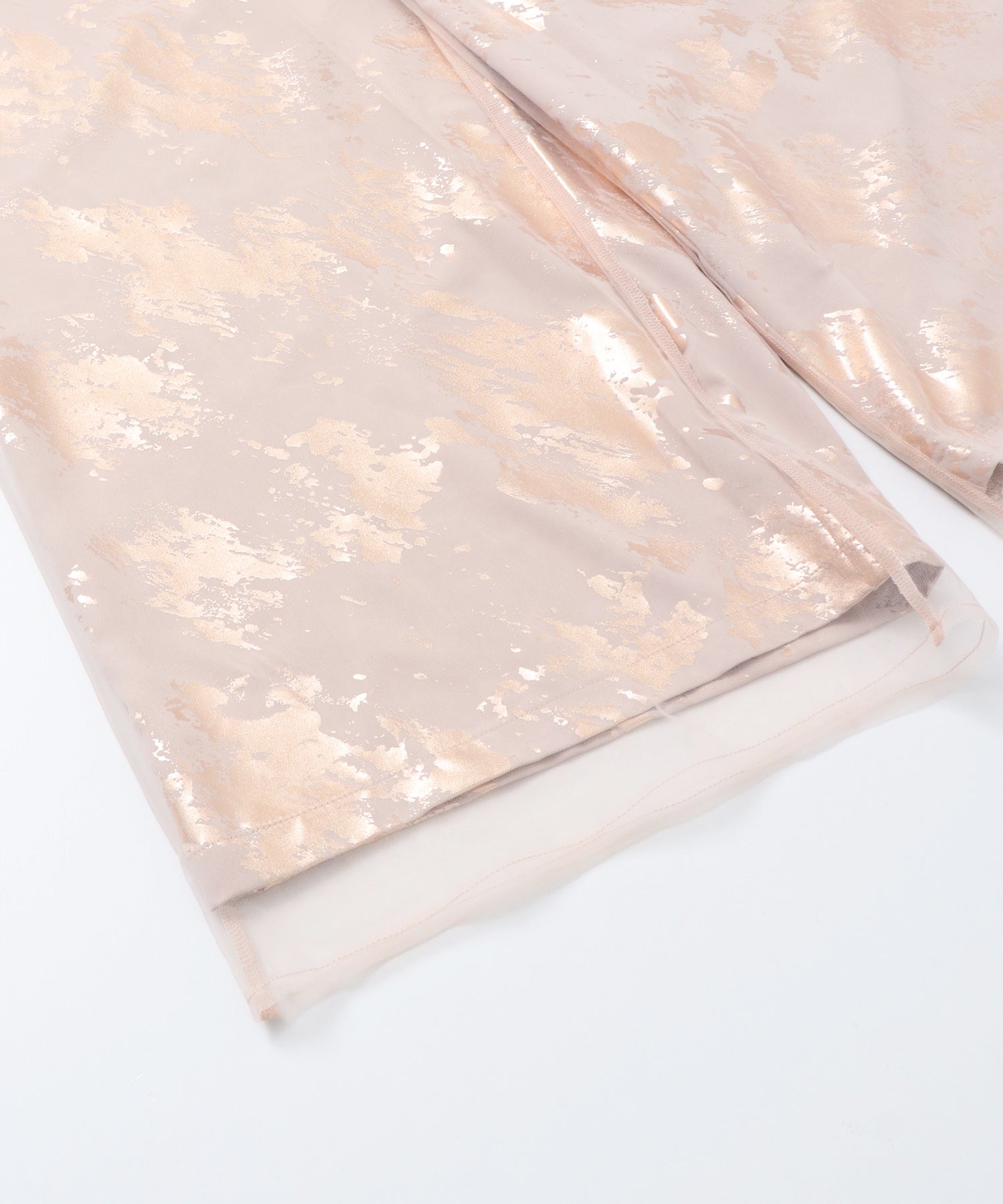 GEORGETTE FOIL PRINT TULLE LAYERED PANTS