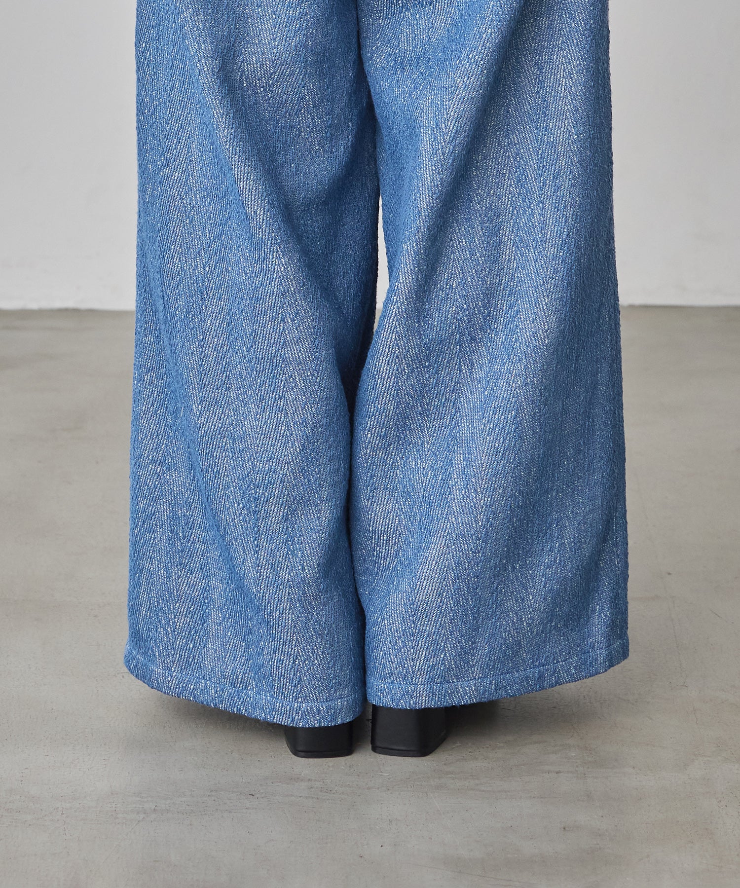 デニムライク ヘリンボーン タックパンツ