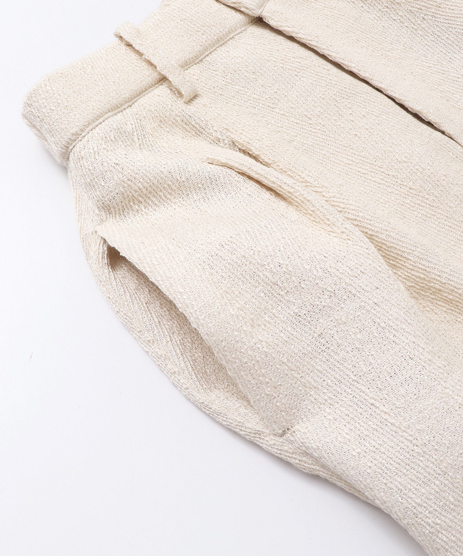 デニムライク ヘリンボーン タックパンツ