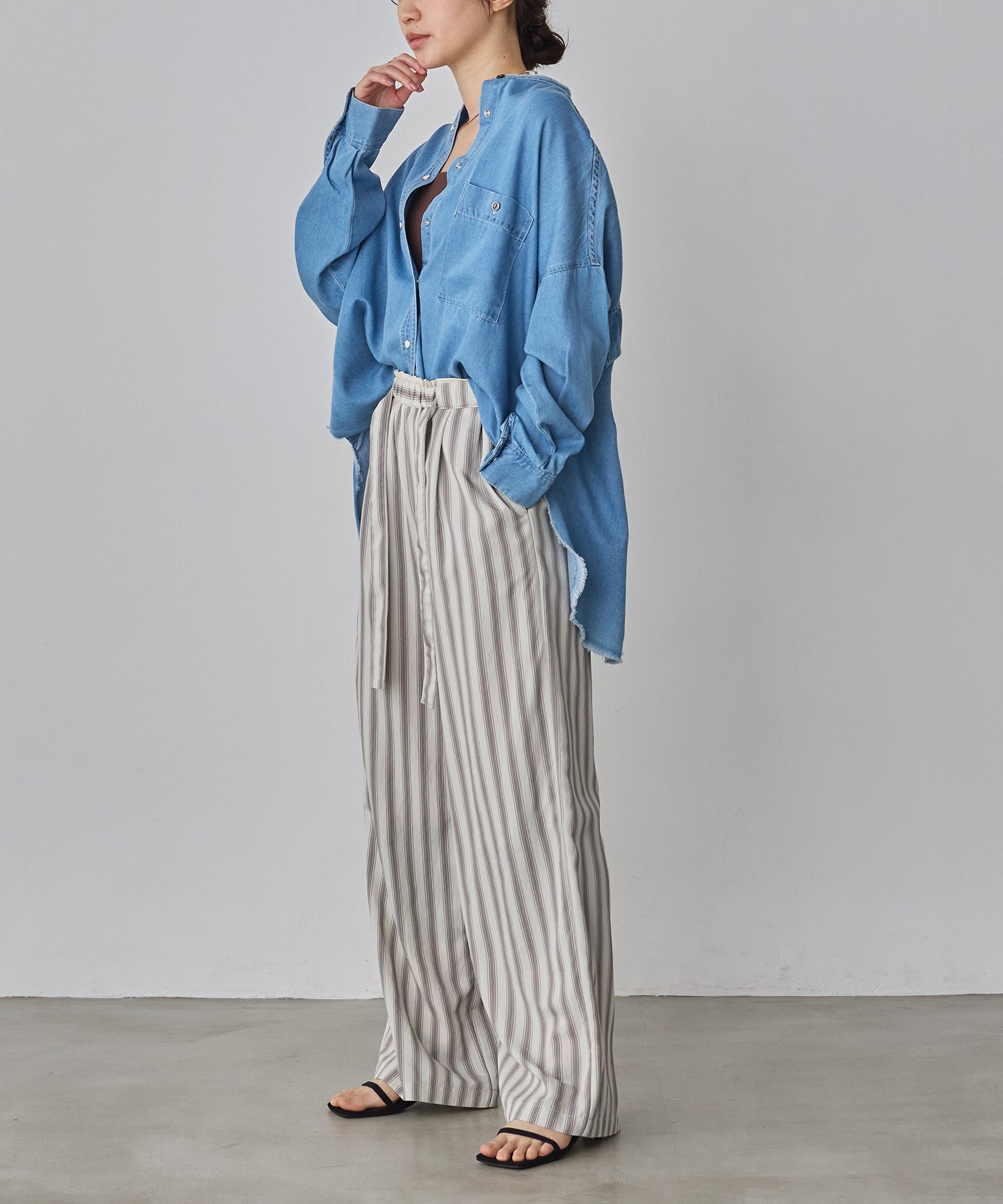 ストライプ イージーパンツ