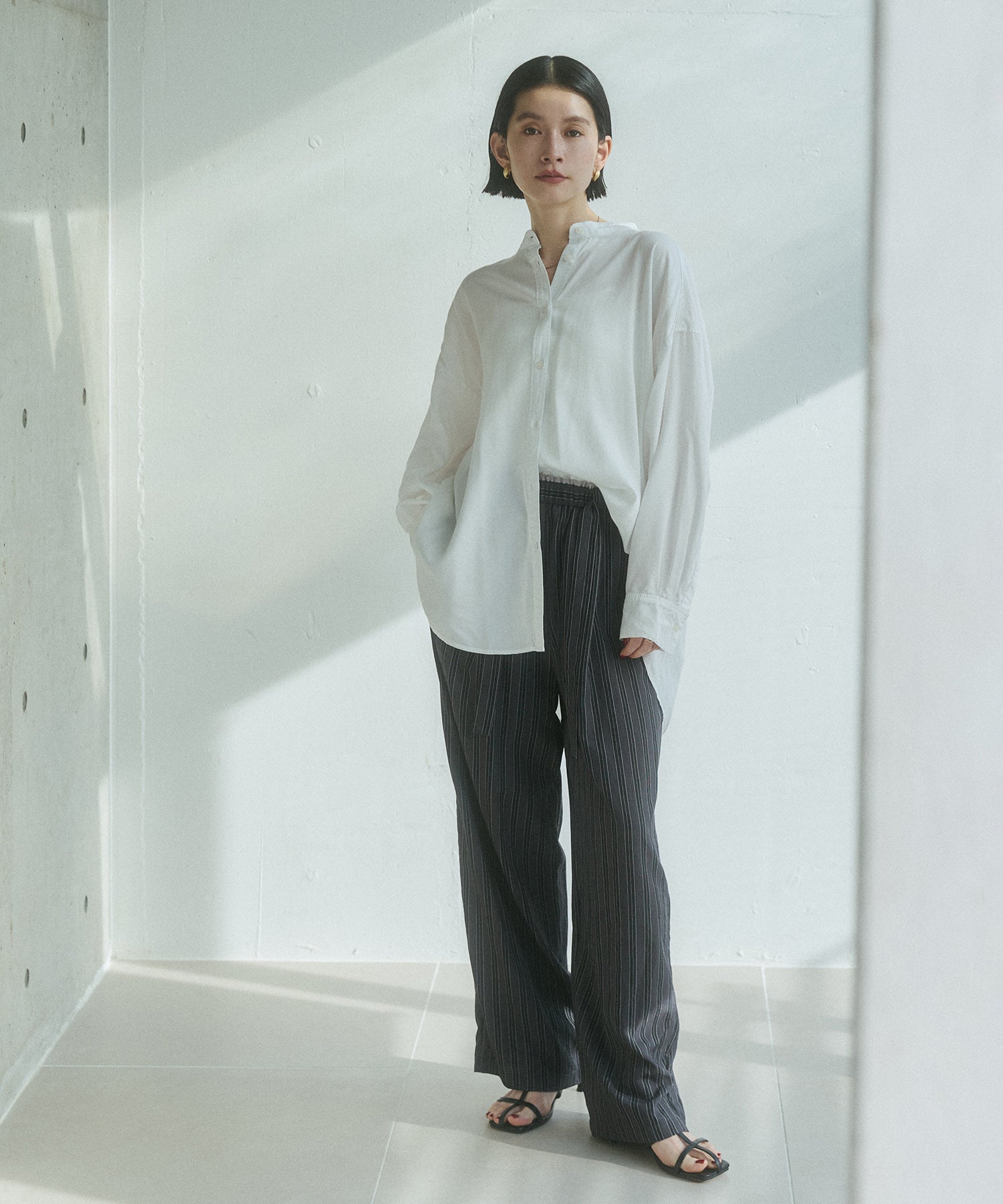 ストライプ イージーパンツ