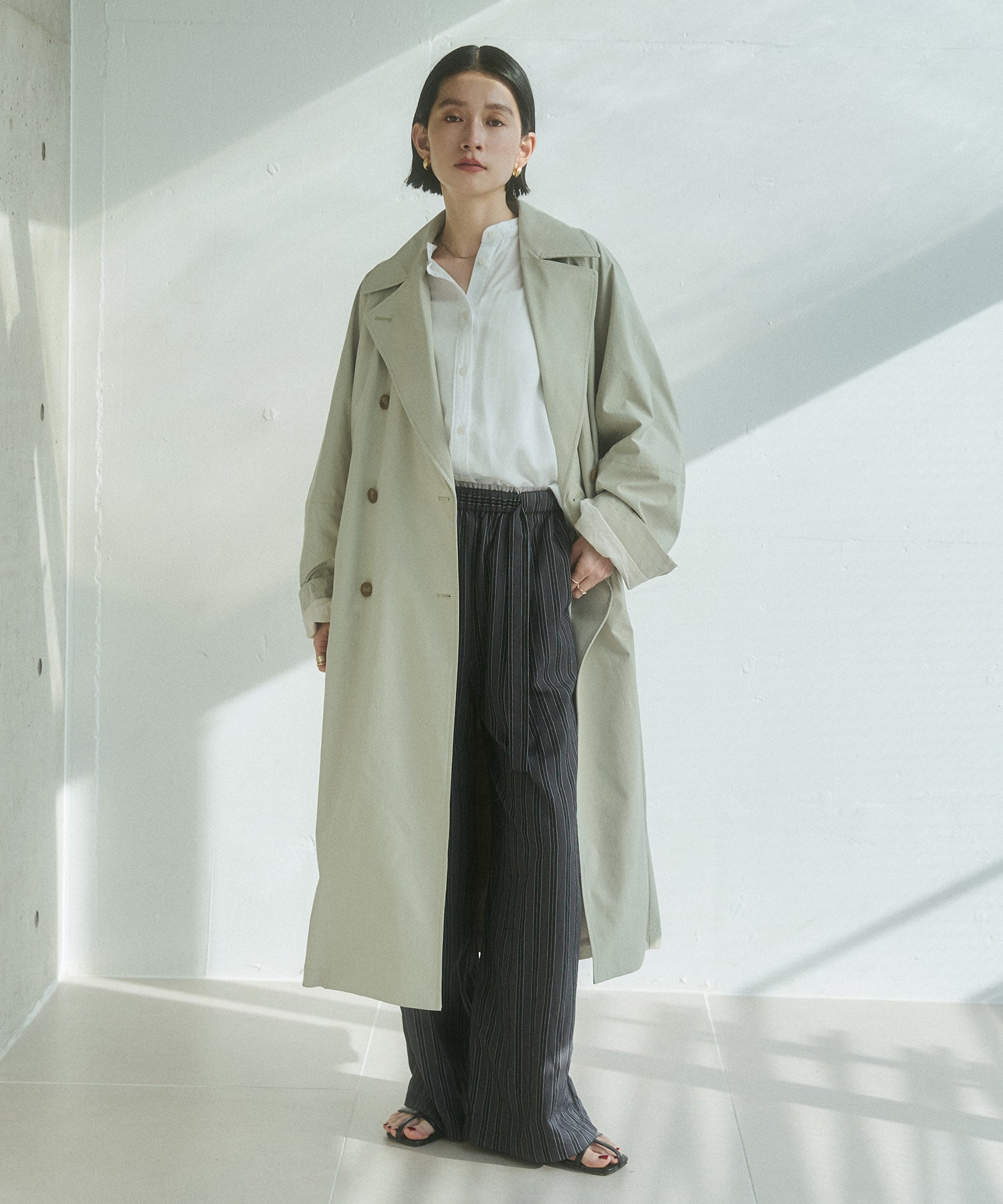 ストライプ イージーパンツ