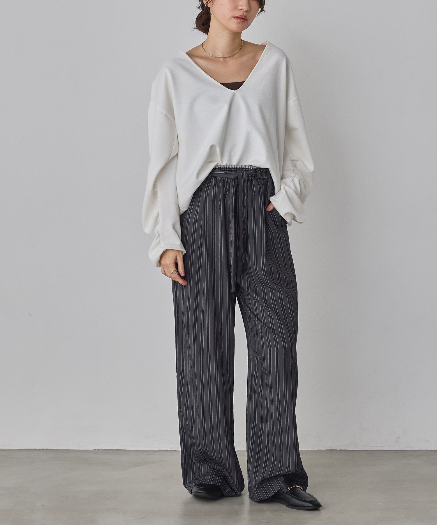 ストライプ イージーパンツ