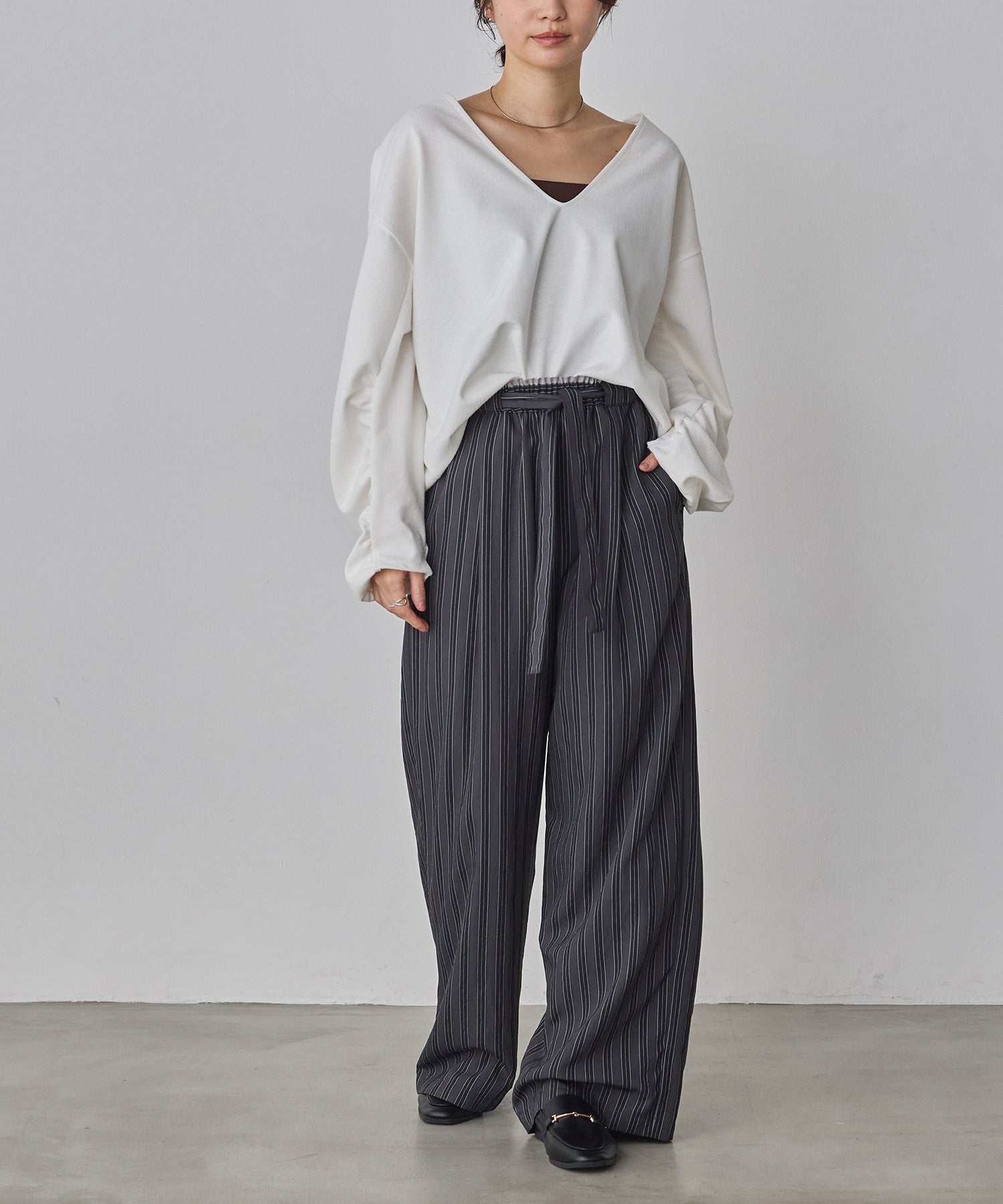 ストライプ イージーパンツ