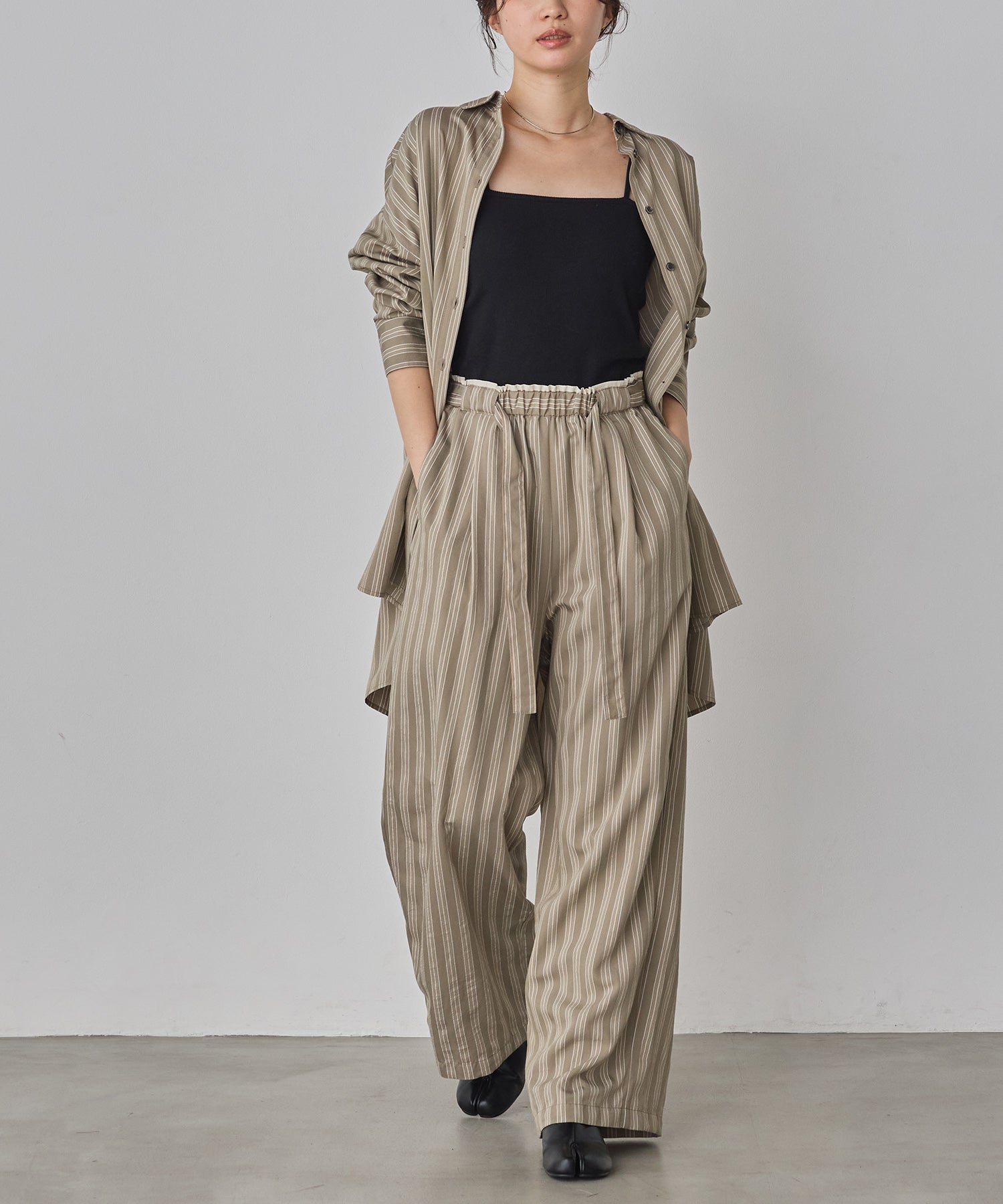 ストライプ イージーパンツ