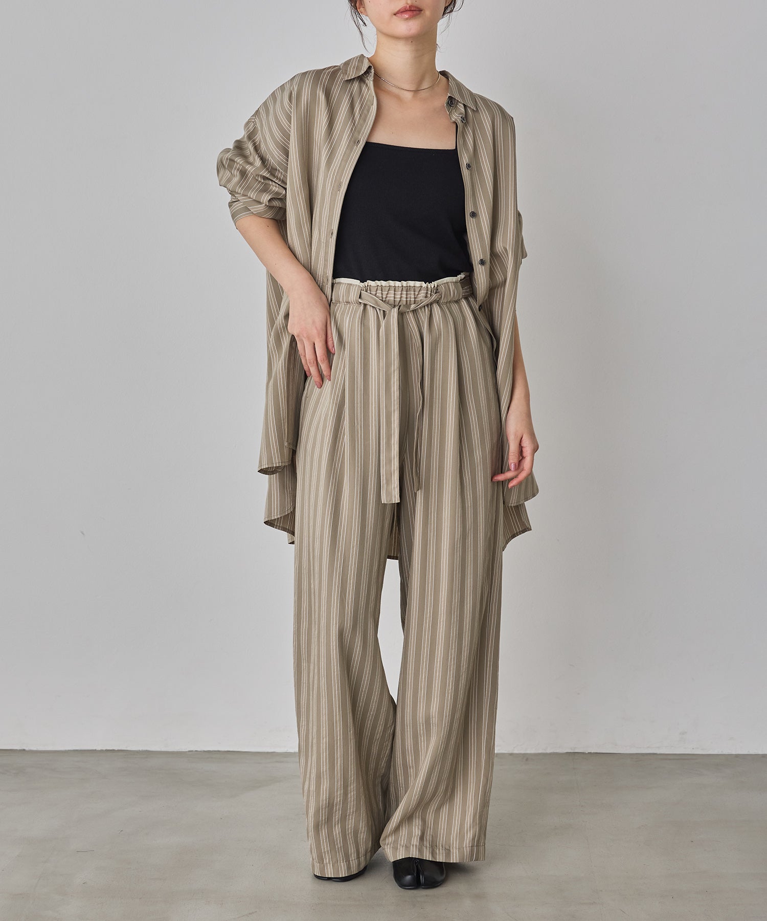 ストライプ イージーパンツ