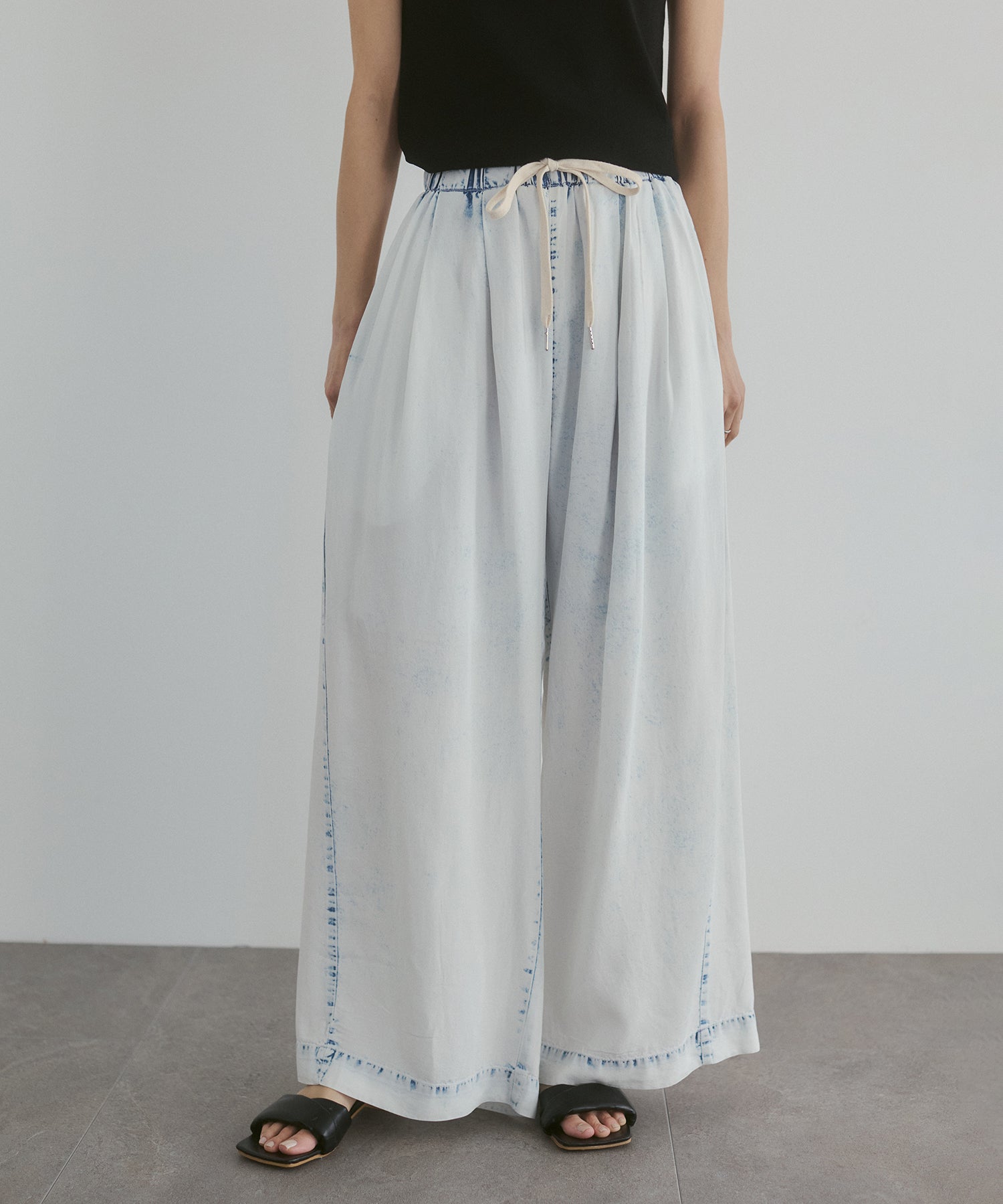 TENCEL DENIM WIDE PANTS