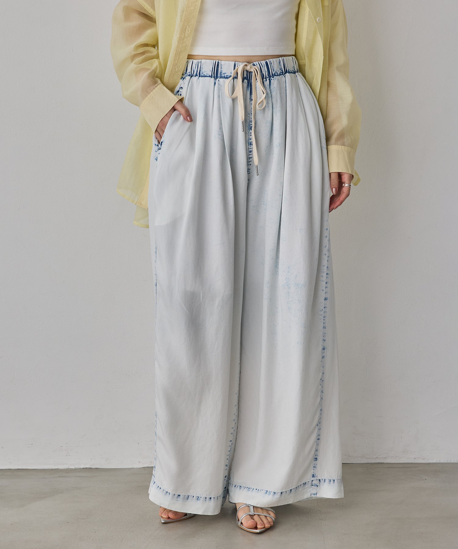 TENCEL DENIM WIDE PANTS
