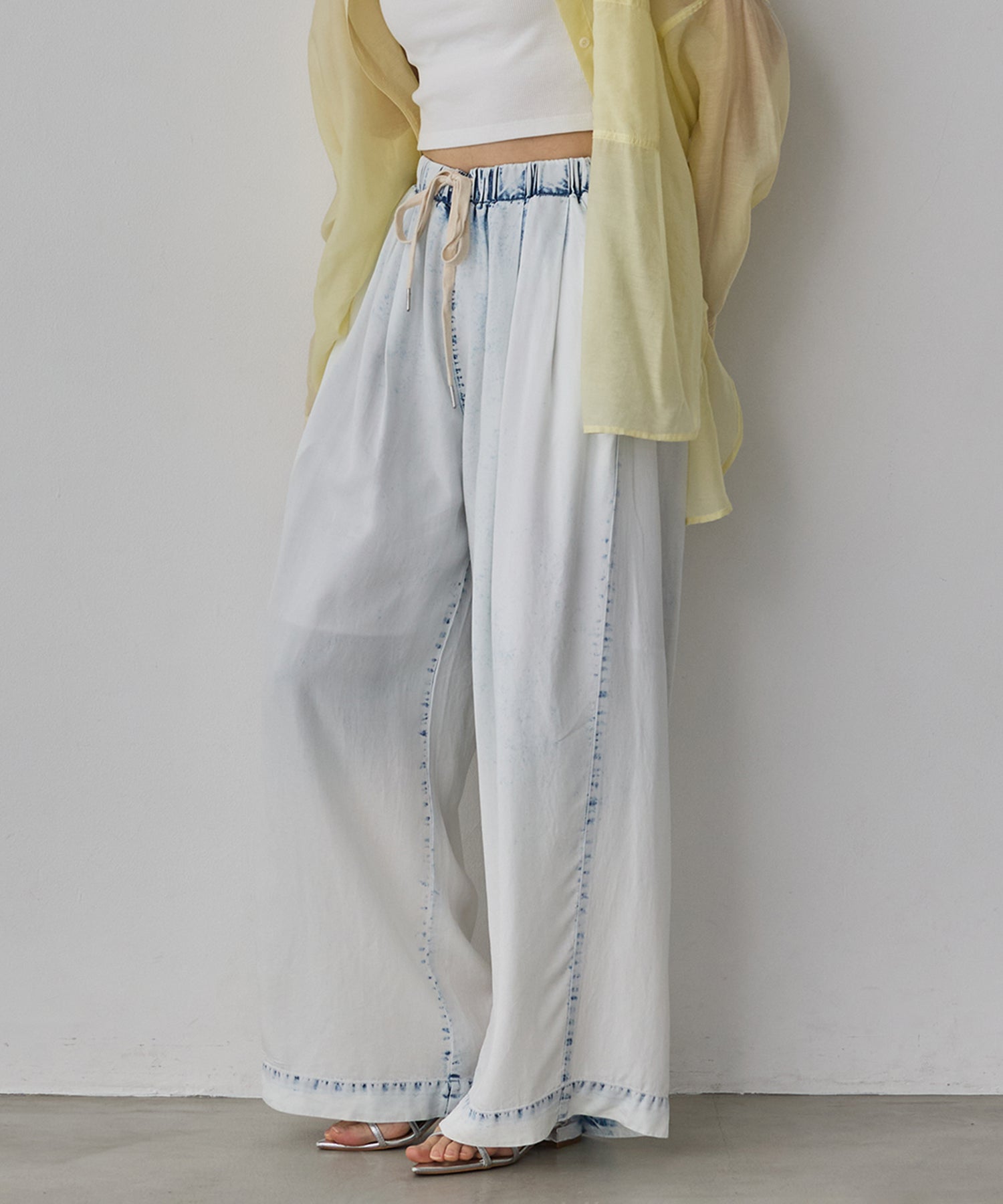 TENCEL DENIM WIDE PANTS