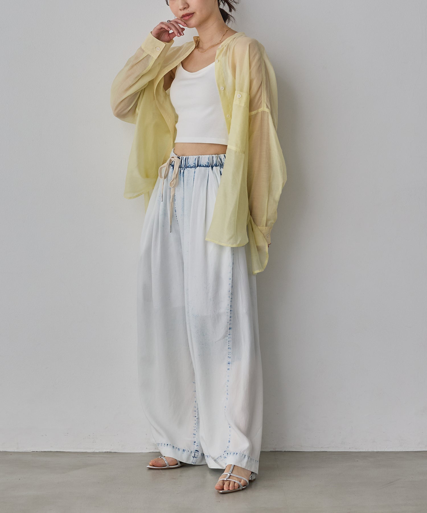 TENCEL DENIM WIDE PANTS