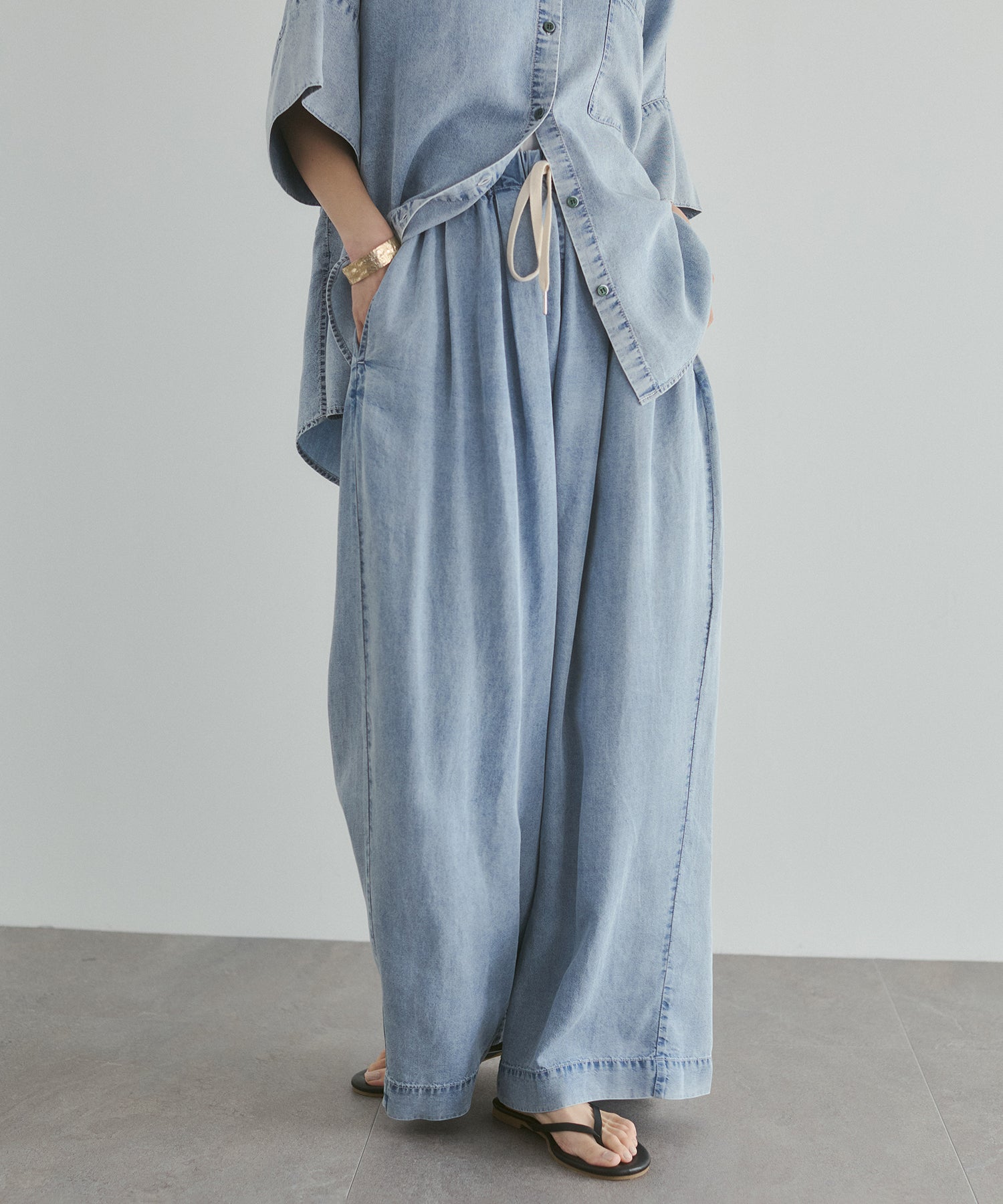 TENCEL DENIM WIDE PANTS