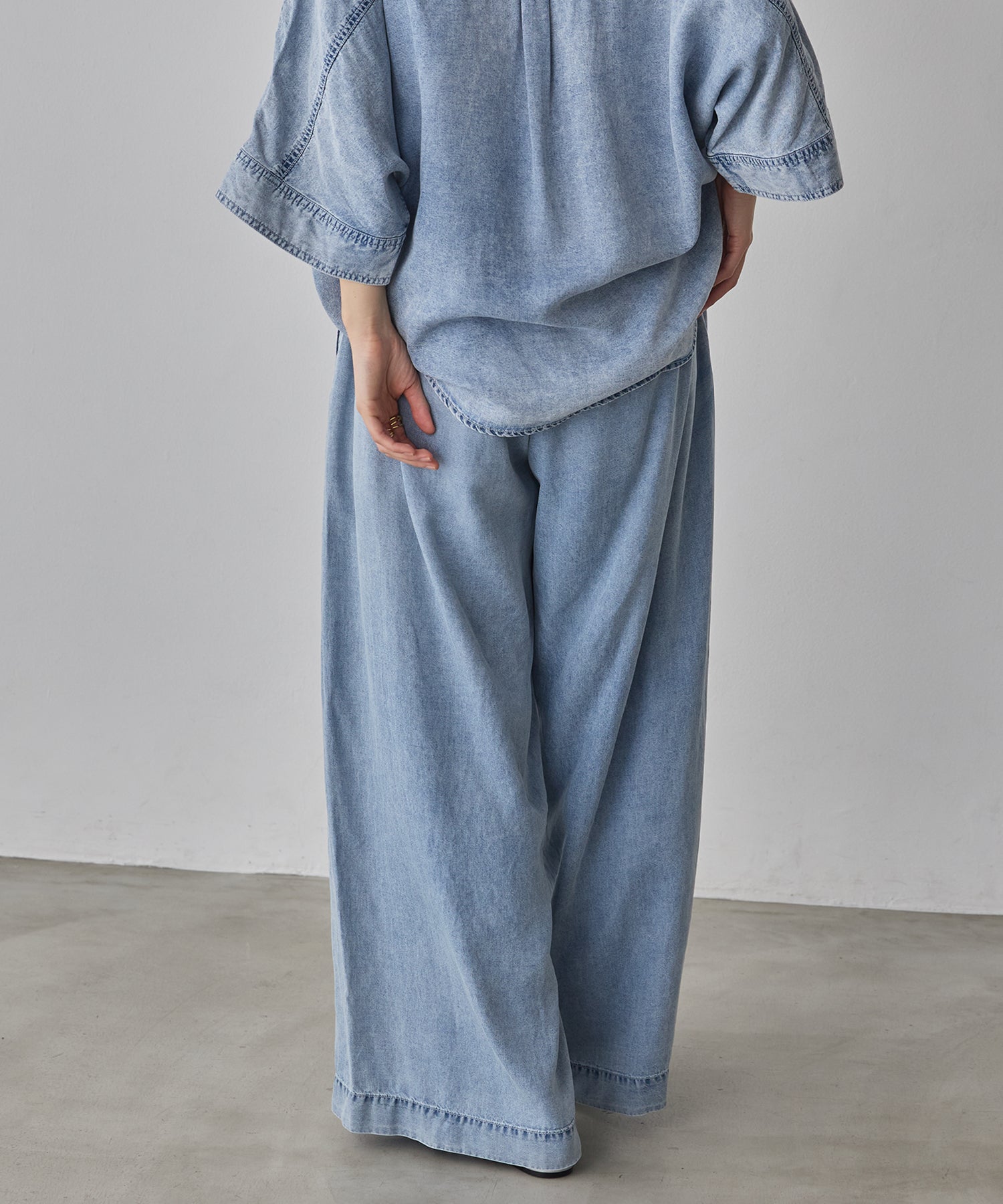 TENCEL DENIM WIDE PANTS