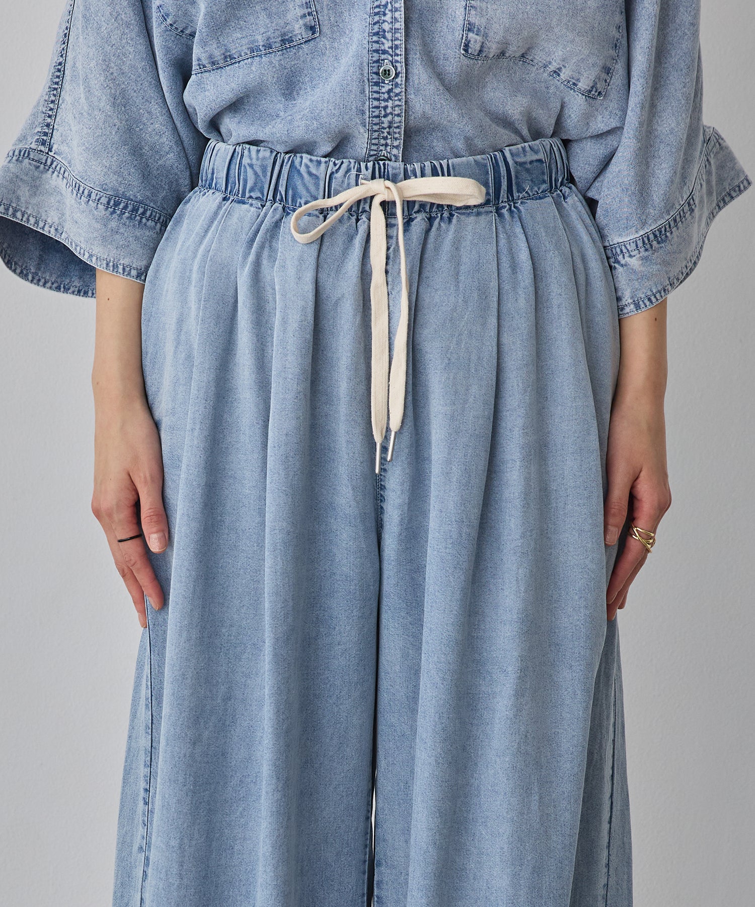 TENCEL DENIM WIDE PANTS