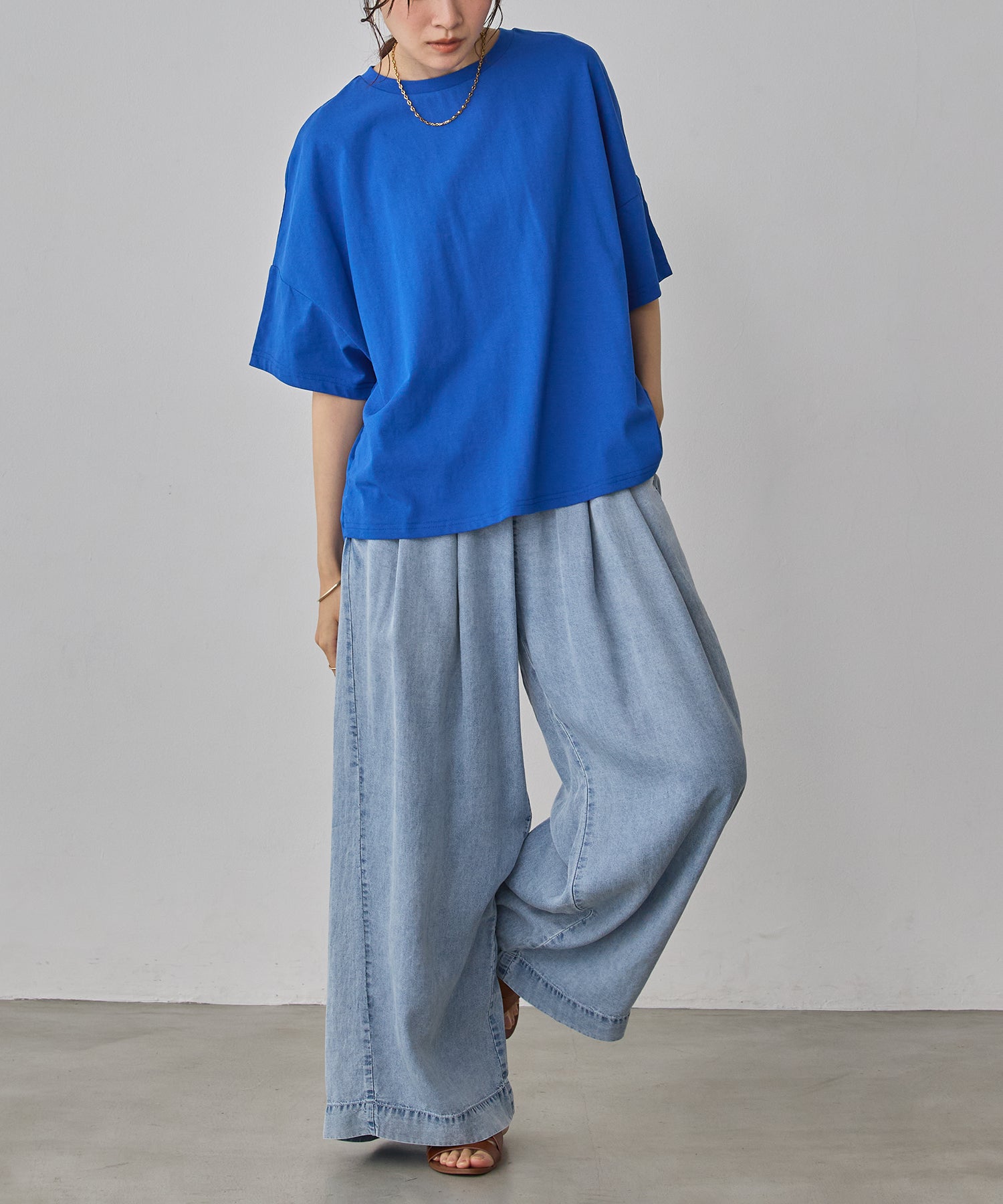 TENCEL DENIM WIDE PANTS