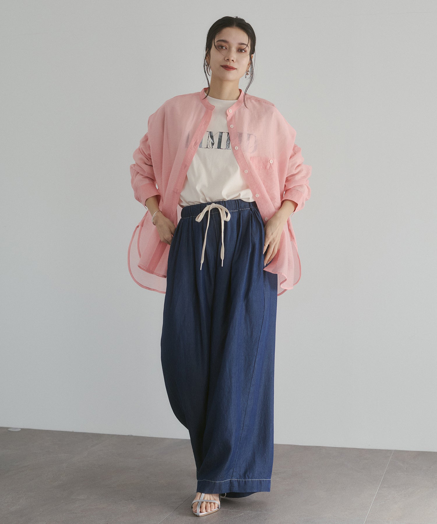 TENCEL DENIM WIDE PANTS