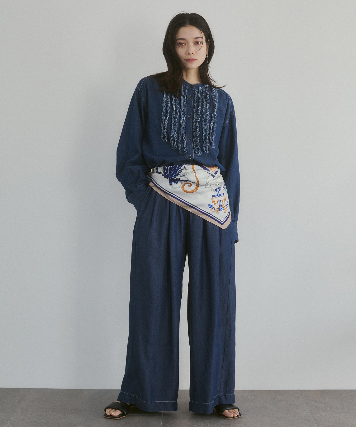 TENCEL DENIM WIDE PANTS