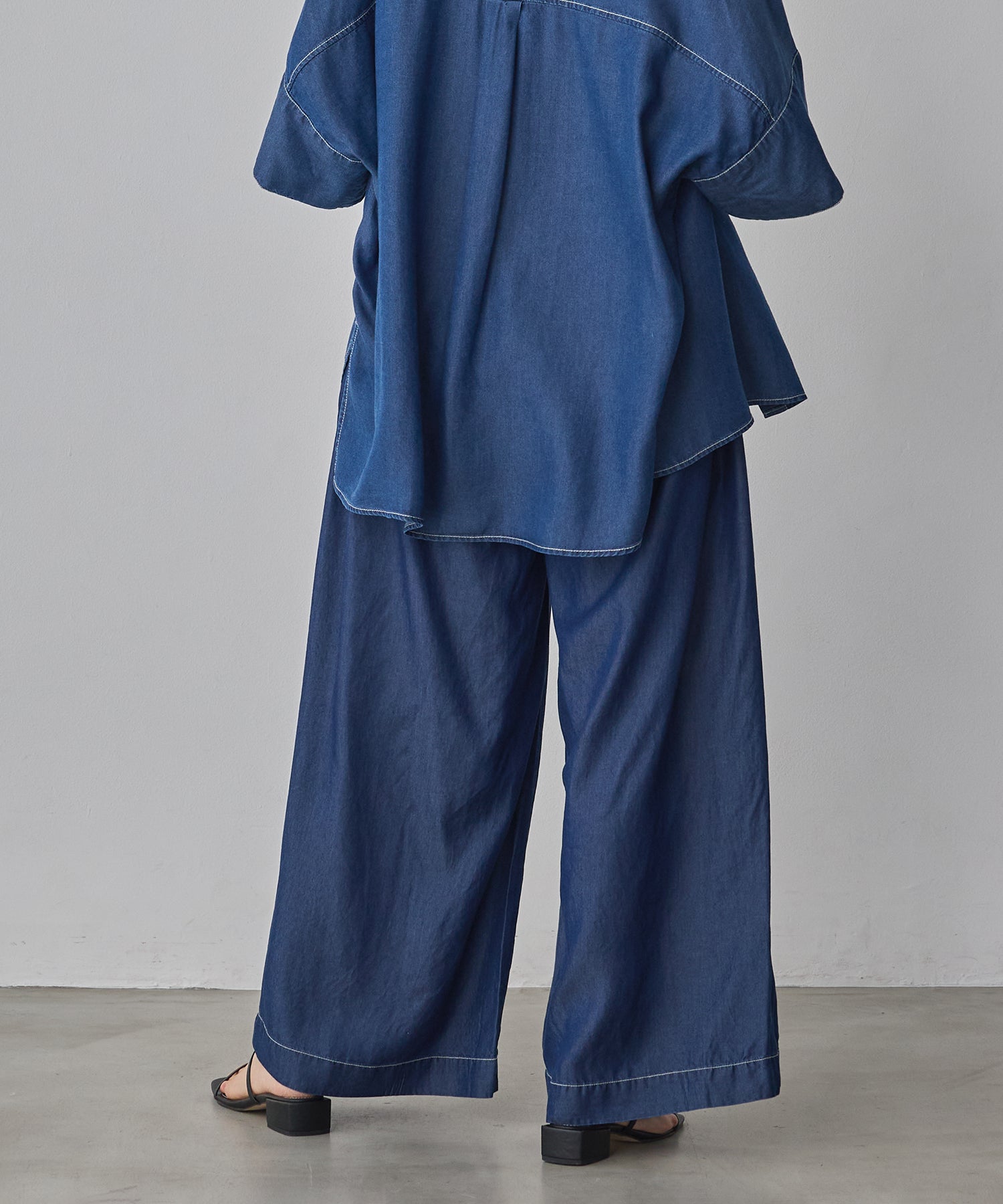 TENCEL DENIM WIDE PANTS