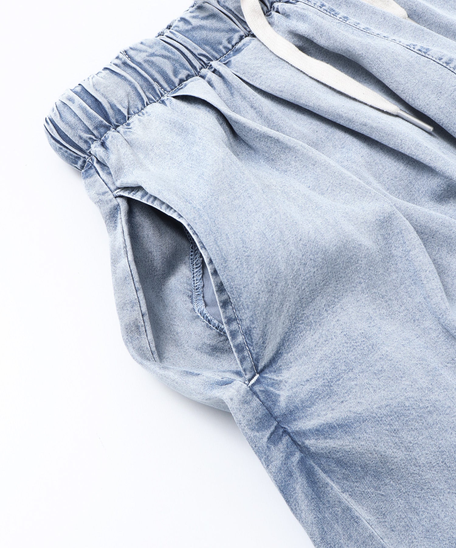 【ぱるぷんて】 TENCEL DENIM WIDE PANTS
