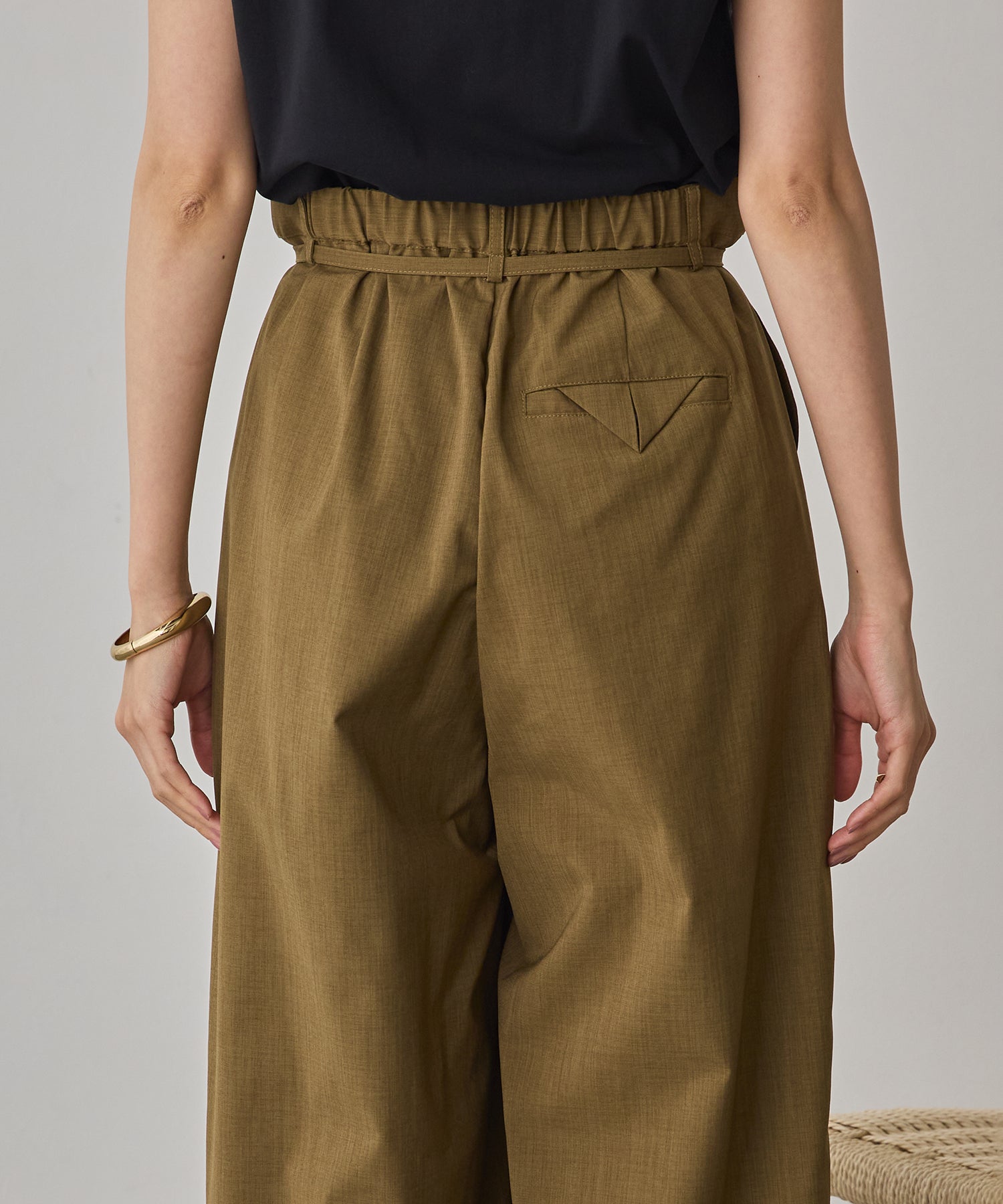 LINEN-LOOK PLEATED PANTS