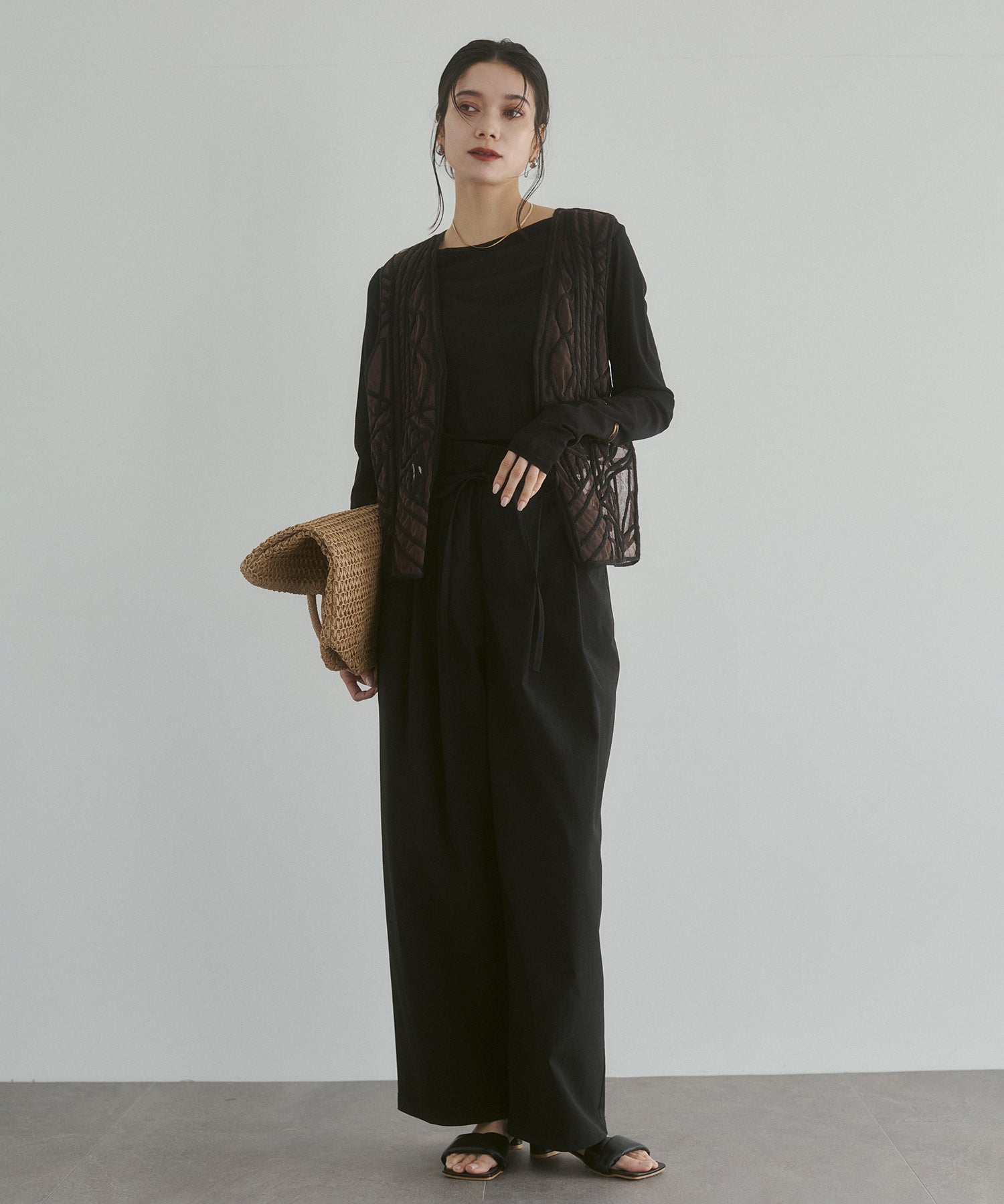 LINEN-LOOK PLEATED PANTS